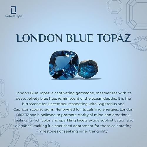 Miniatura 6 de Anillo apilable de topacio azul natural de Londres para mujer, en plata de ley, piedra natal de noviembre, regalos para ella (redondo, ovalado, pera)
