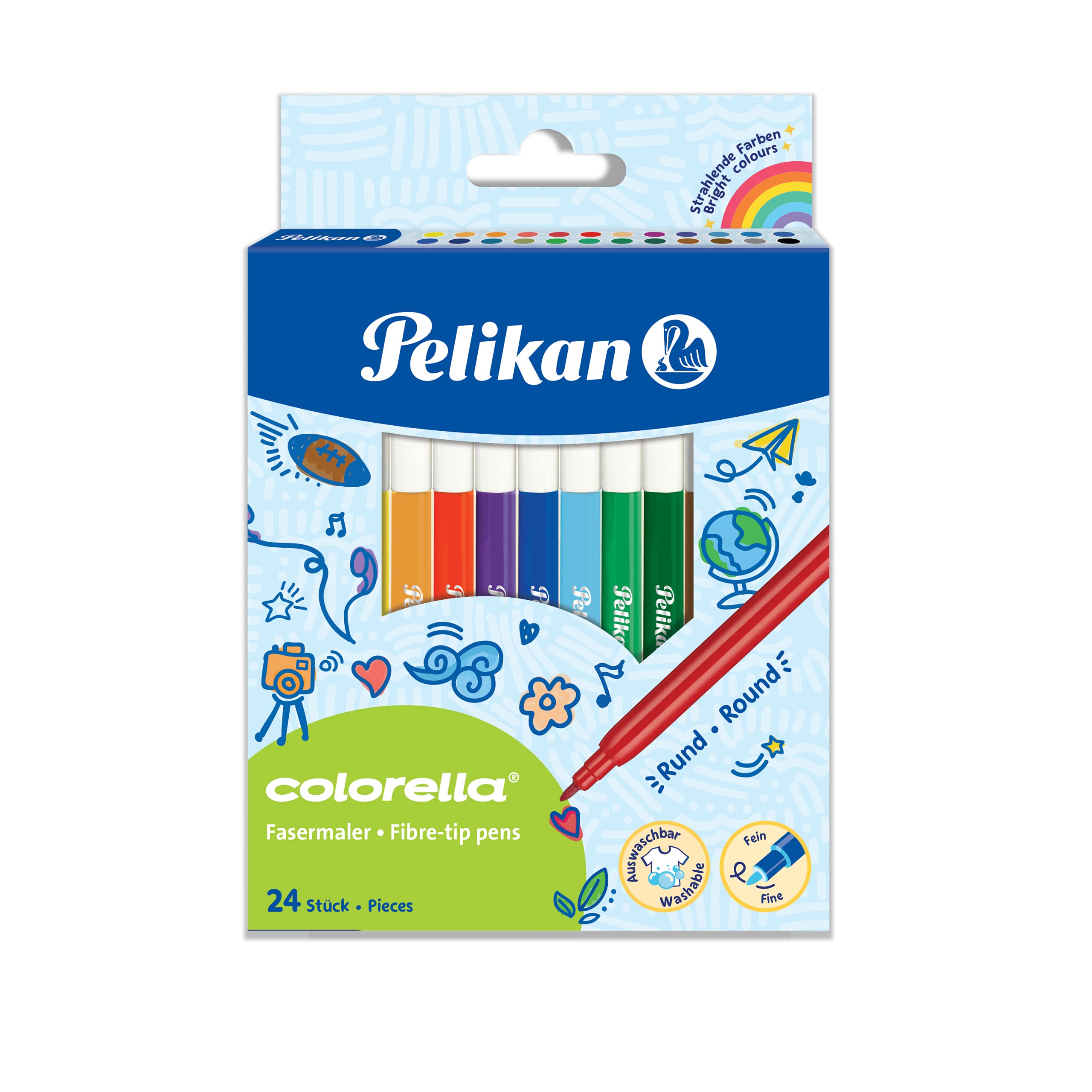 Pelikan 817271 Colorella C302 Fibre-Tip Pen 24 Colours in Folding Box
