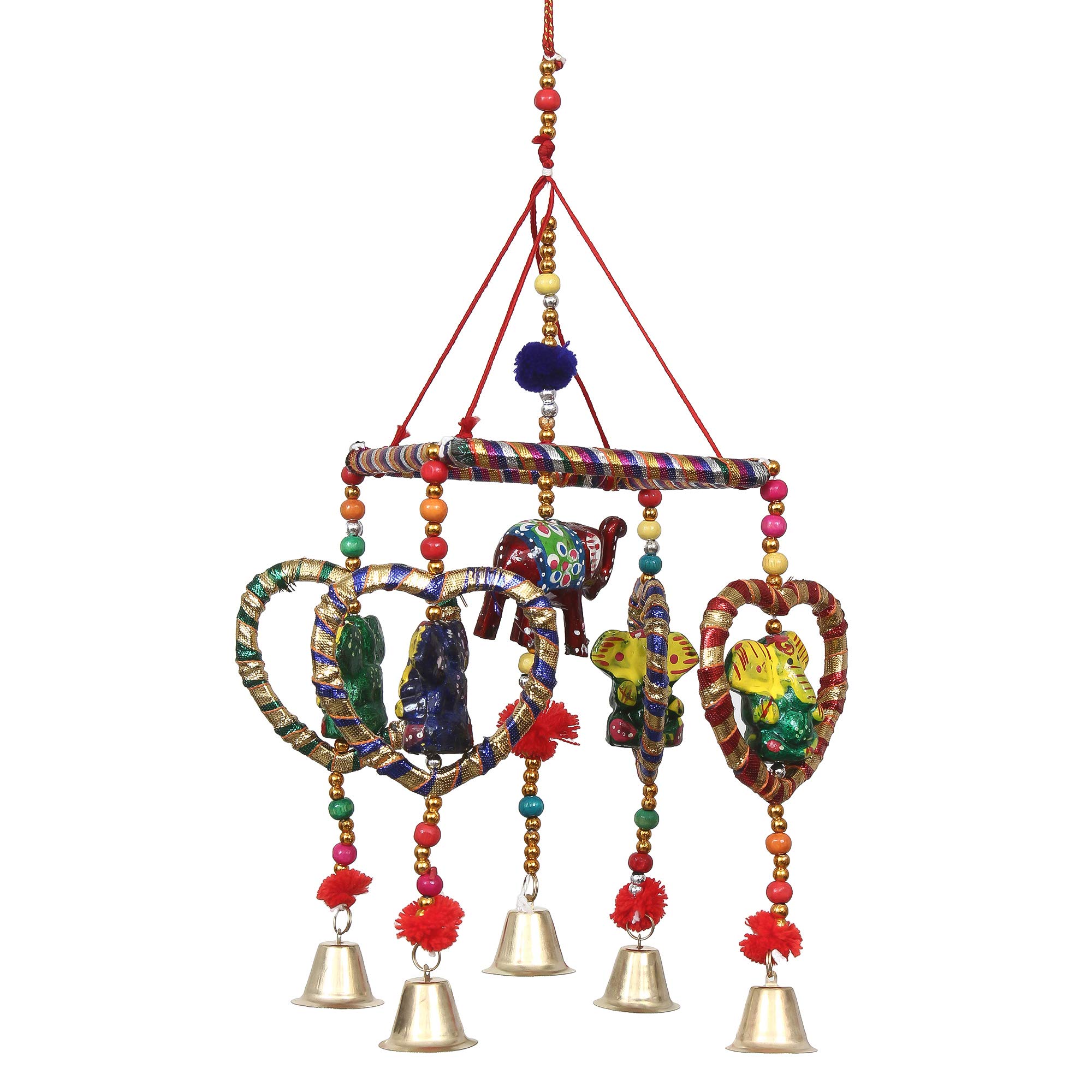 eCraftIndia Handcrafted Decorative Lord Ganesha Wall/Door/Window Hanging Bell 1