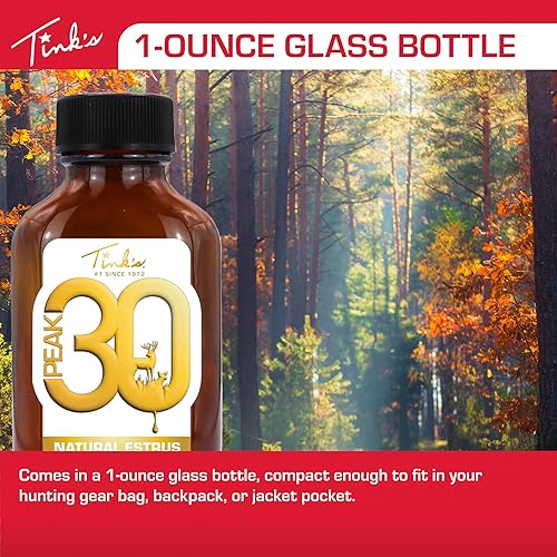 Miniatura 6 de TINK'S Peak30 Premium Doe Estrus-Deer Attraactant | Liquid Peak Estrous Doe Orina Aroma para Caza (1 onza líquida) - Aromas de caza de orina de