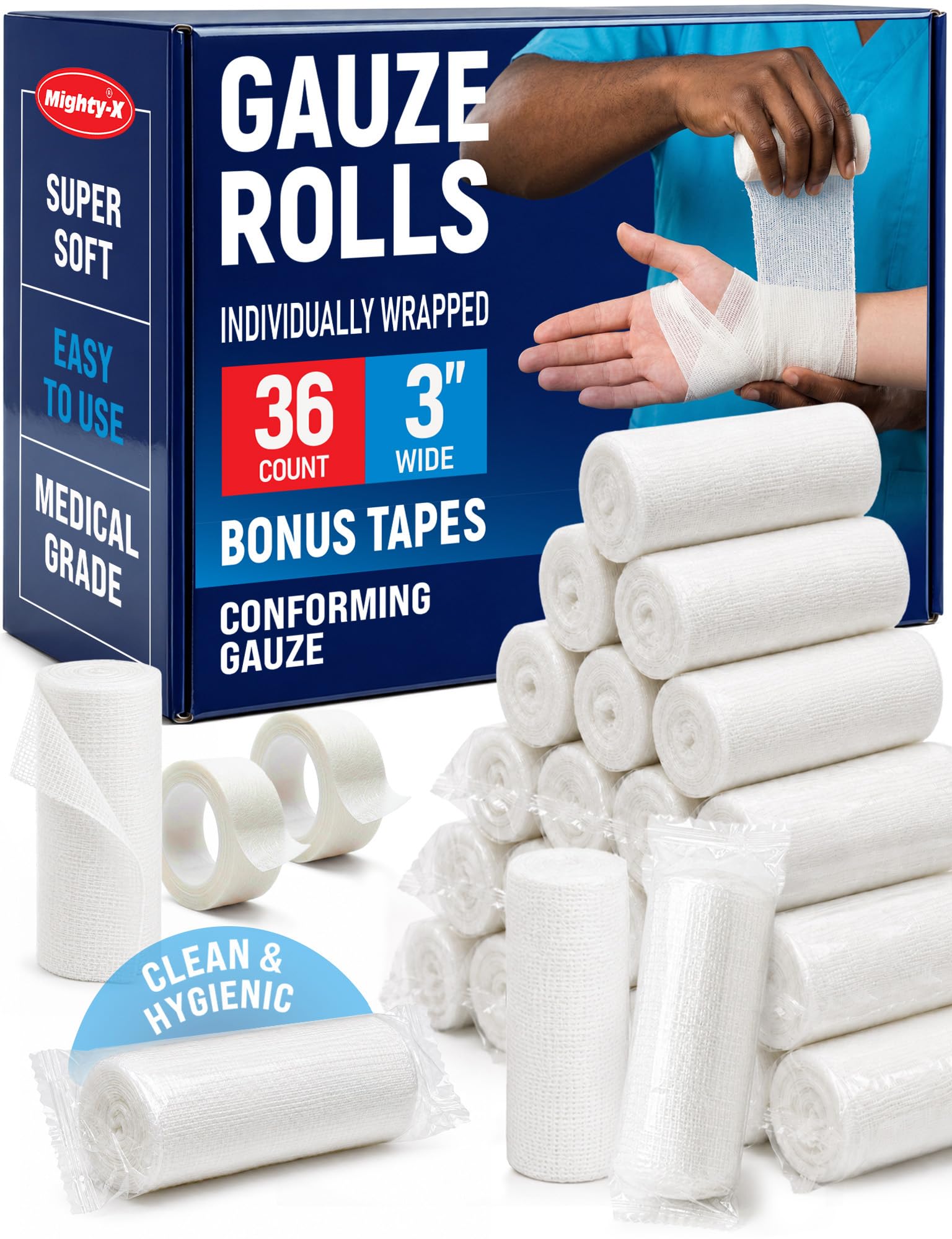 Medical Gauze Rolls – 24pk – 4" x4.1yd – Soft and Breathable Gauze Bandage — Amazon image 12