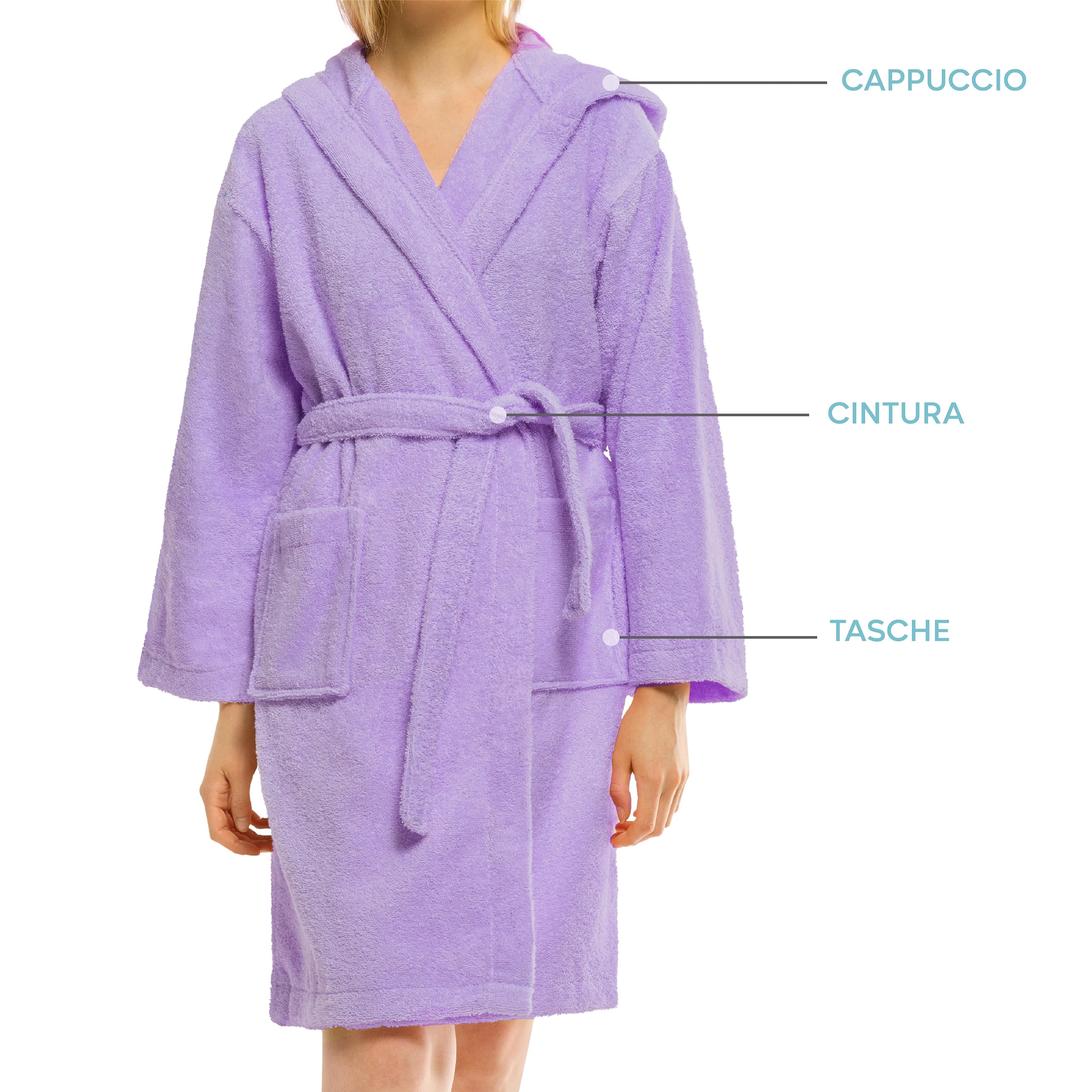 Twinzen Accappatoio Bambino Adolescenti con Cappuccio, 100% Cotone OekoTex, Accappatoio Ragazzo Ragazza - Tessuto Spugna Accappatoio da Bagno Ultra Morbido e Assorbente