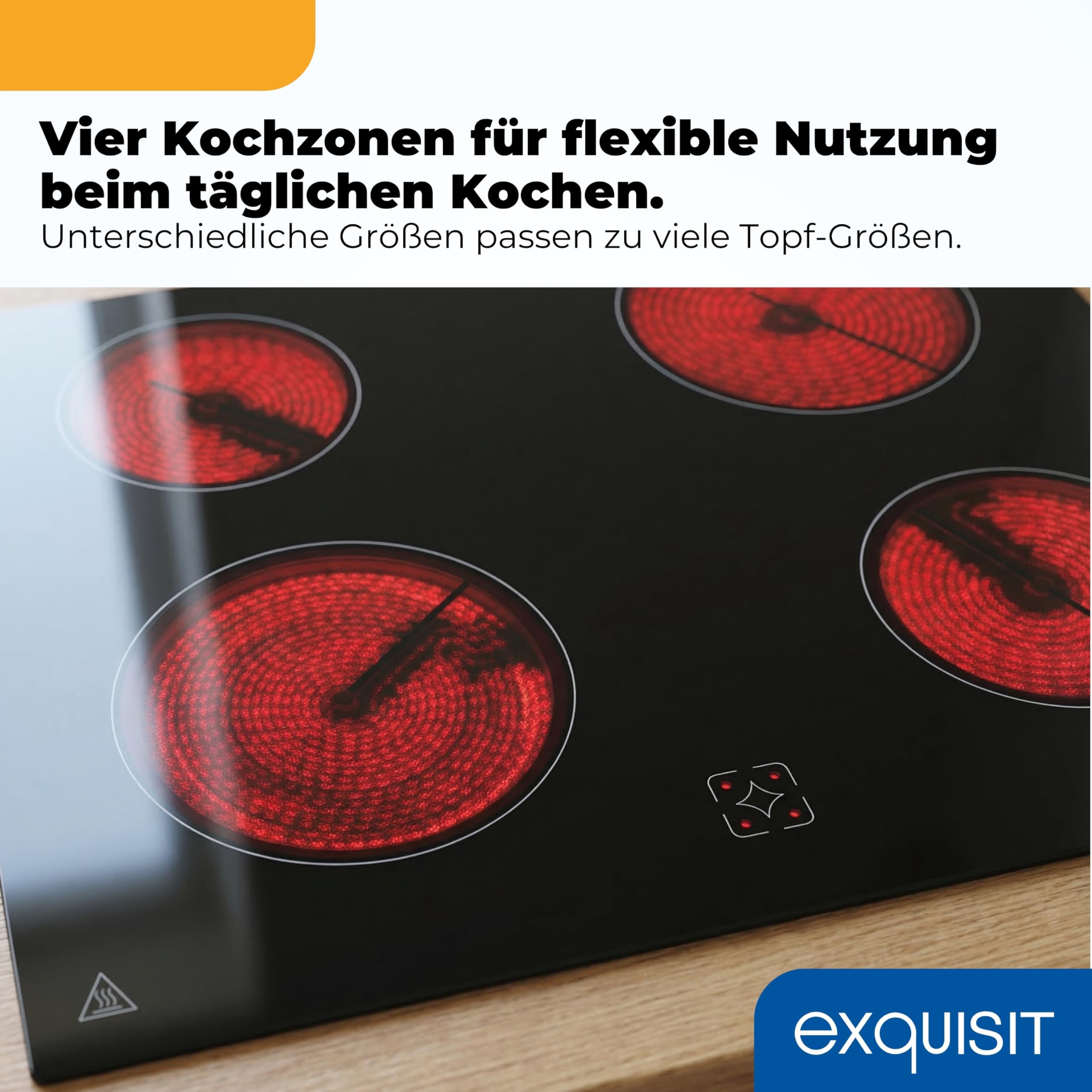 Exquisit Herd-Set Glaskeramikkochfeld Energieklasse A 59 l Backofen 4 Strahlungskochzonen Schwarz
