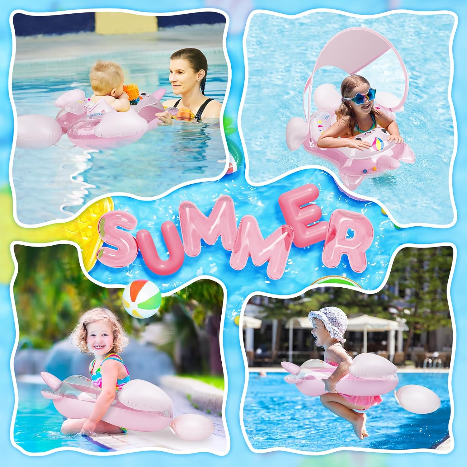 Parner Baby Swimming Float, Inflatable Baby Pool Float with SPF 50+ Sun Canopy and Safety Bottom Support, Baby Swimming Ring Suit for Newborn Baby Kid Toddler Age of 3-36 Months - Image 6