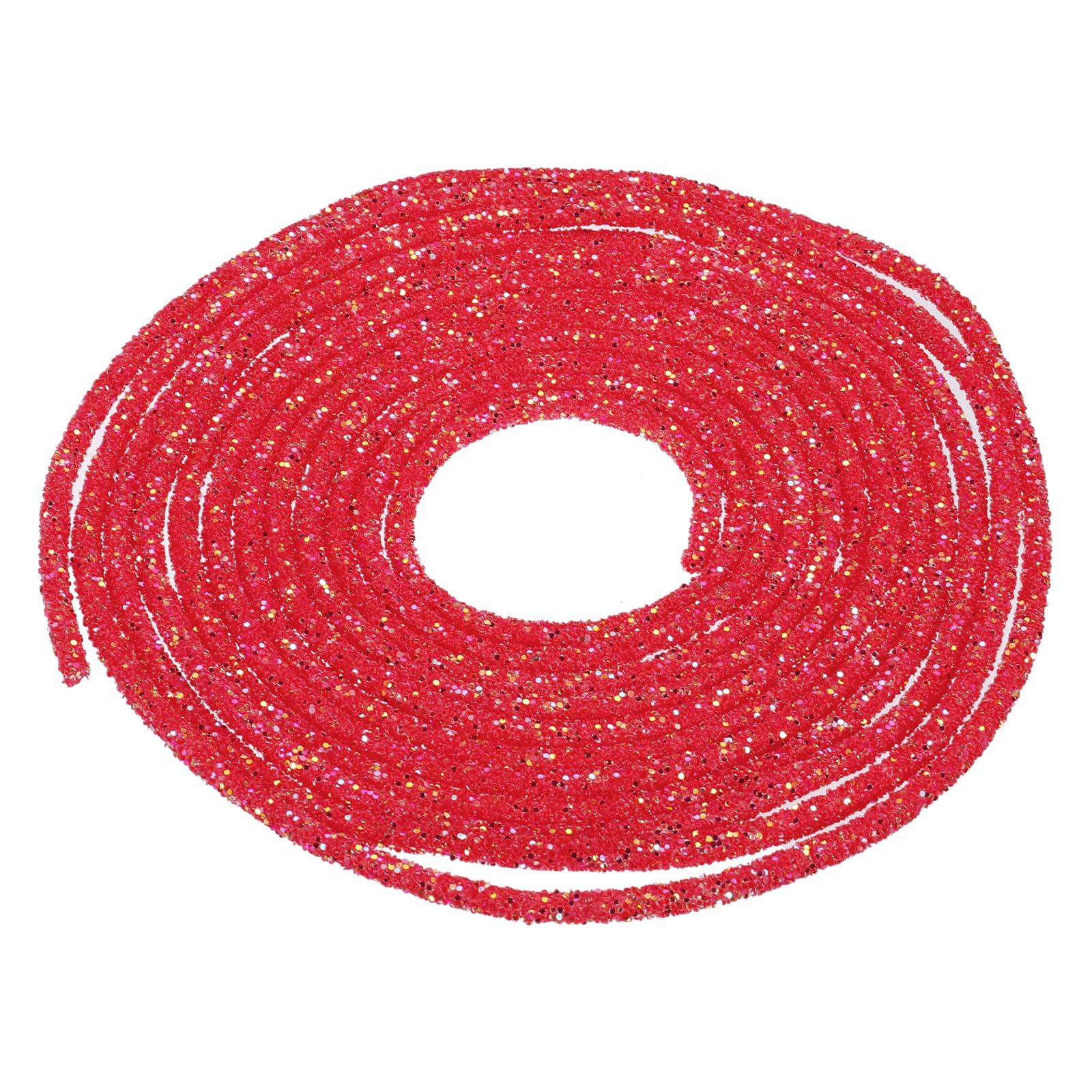 sourcing map 5 Yard 6mm 0.24 inch Glitter Sequins Rope Sequins Rhinestone Tube Cord for DIY Wedding Dresses Costume Clothing Shoes Jewelry Accessory Clear White — view 277