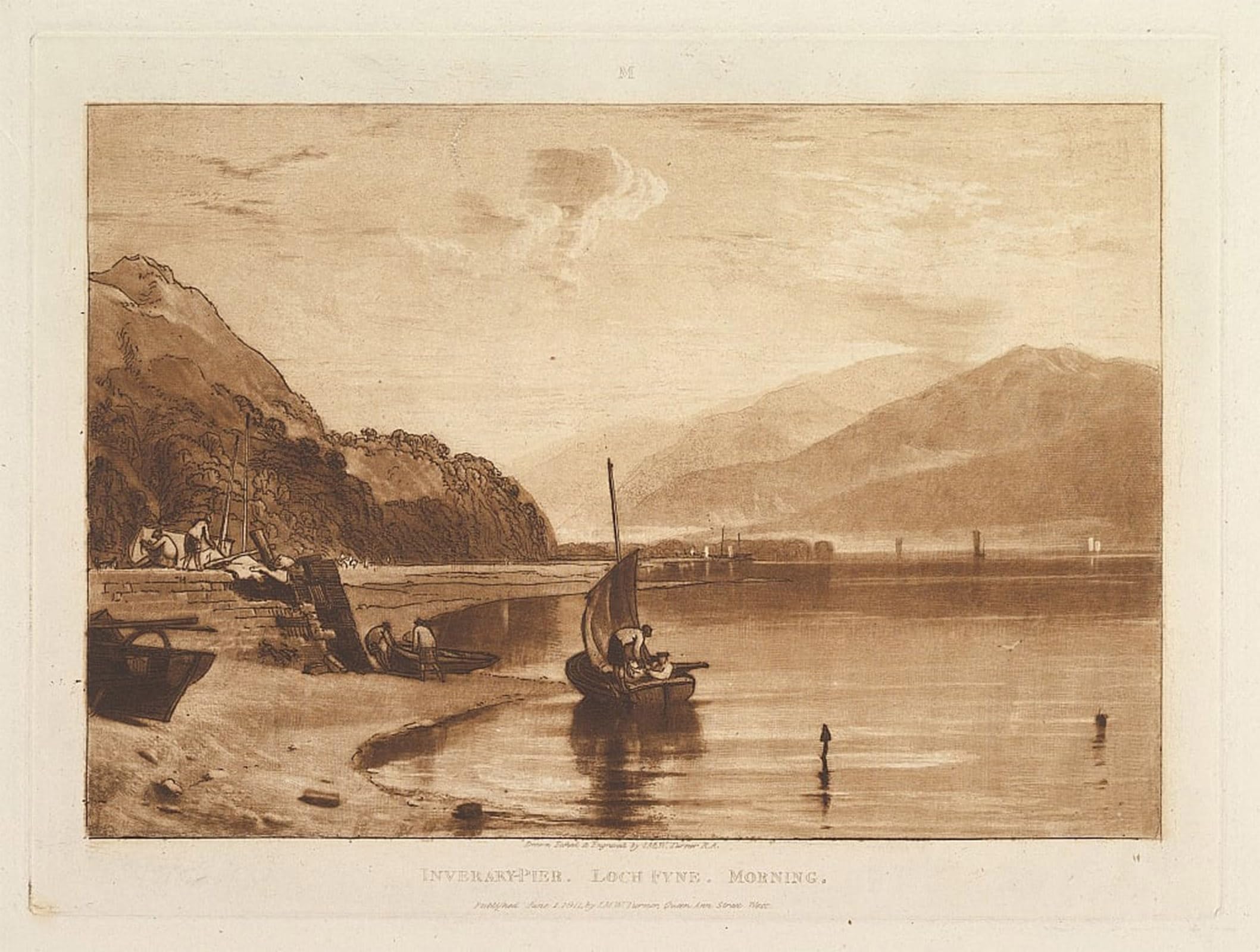 ARTXLXXBN Famous Print Painting Colorful Art Print Inverary Pier Loch Fyne Morning by Mallord William Turner Canvas Art Decorations for Home Decor 60x90cm