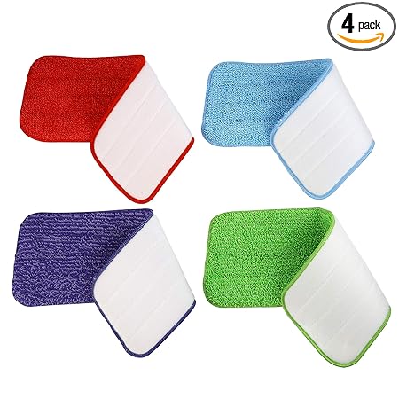 Aynoo Reveal Mop Microfiber Cleaning Replacement Pads for Spray Mops and Reveal Mops Wet Mop Dry Mop for Home and Commercial Cleaning Refills Washable (15.5 x 5.5inch, 4PCS)