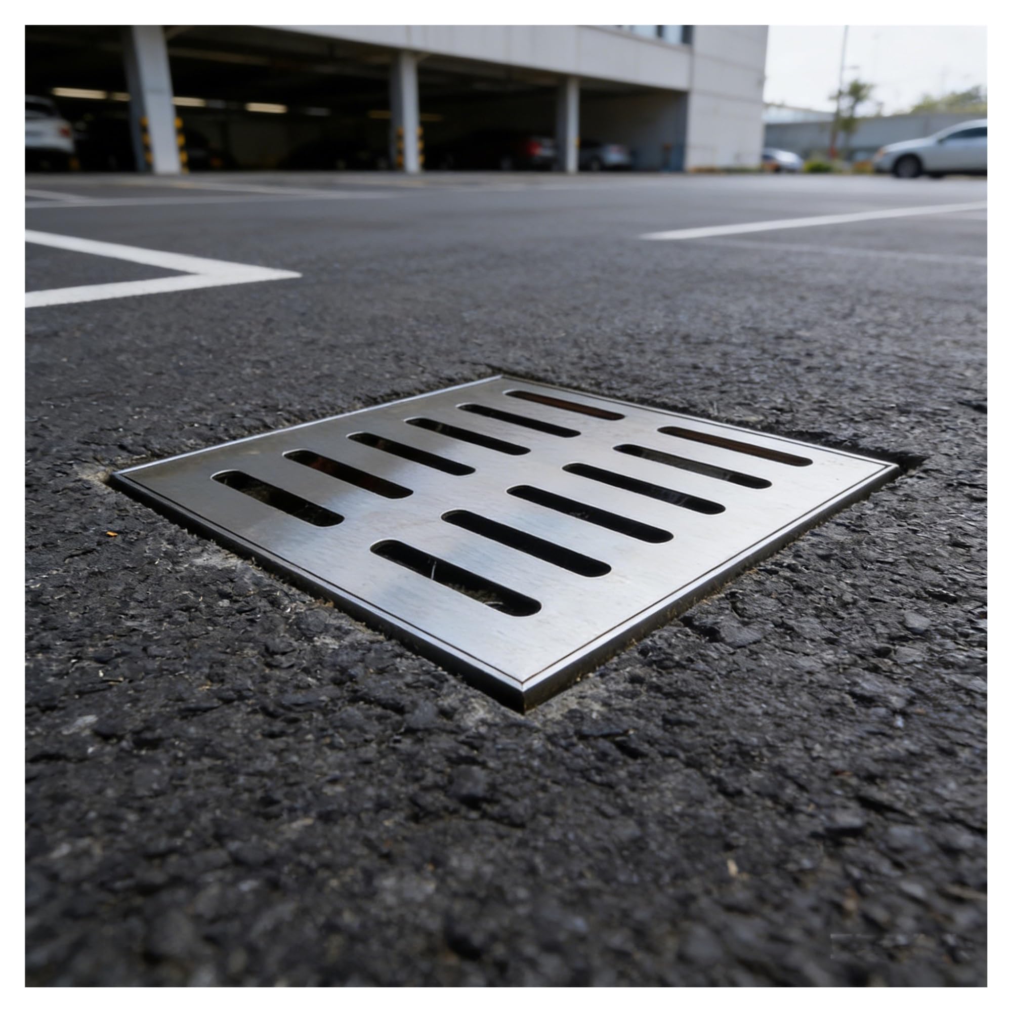 Grille de vidange contre l'inondation du sol de jardin en métal