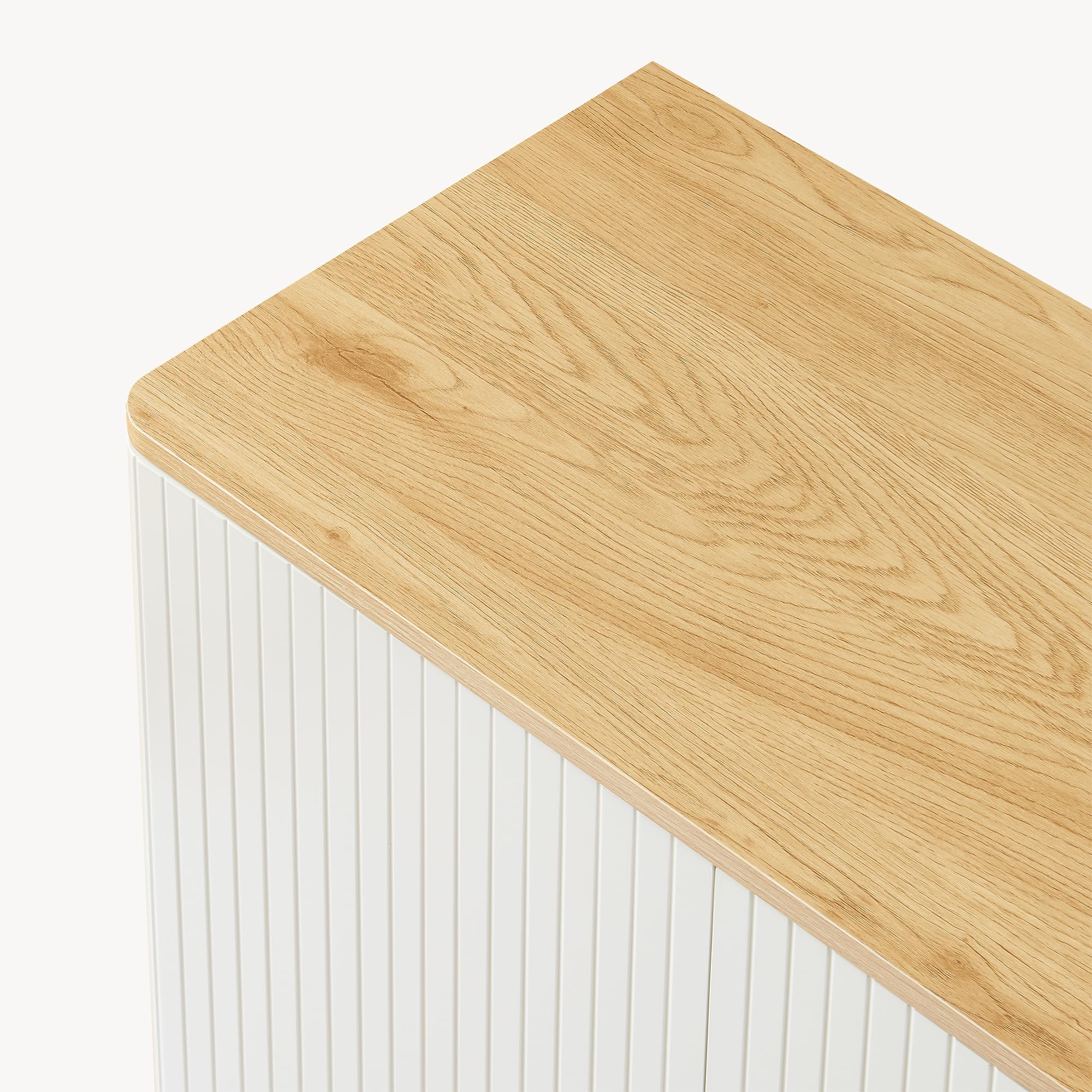 [en.casa] Credenza a 2 Ante per Sala da Pranzo Mobile Contenitore Comò con Ripiano Madia Armadio Buffet per Soggiorno Cucina 80 x 80 x 40 cm - Effetto Rovere/Avena Oatmeal