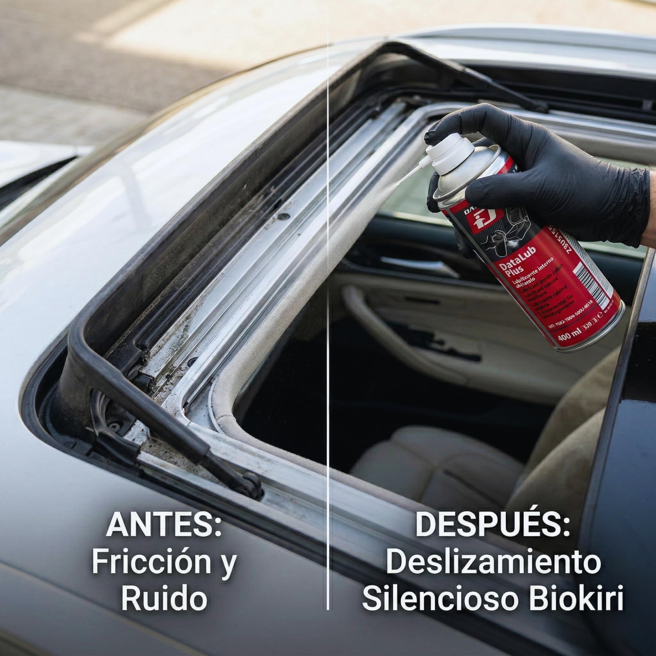 Lubricante Seco en Spray Coche · DATALUB PLUS No Mancha · Bote Aerosol 1 Ud 400ml · Cinturones y Guías