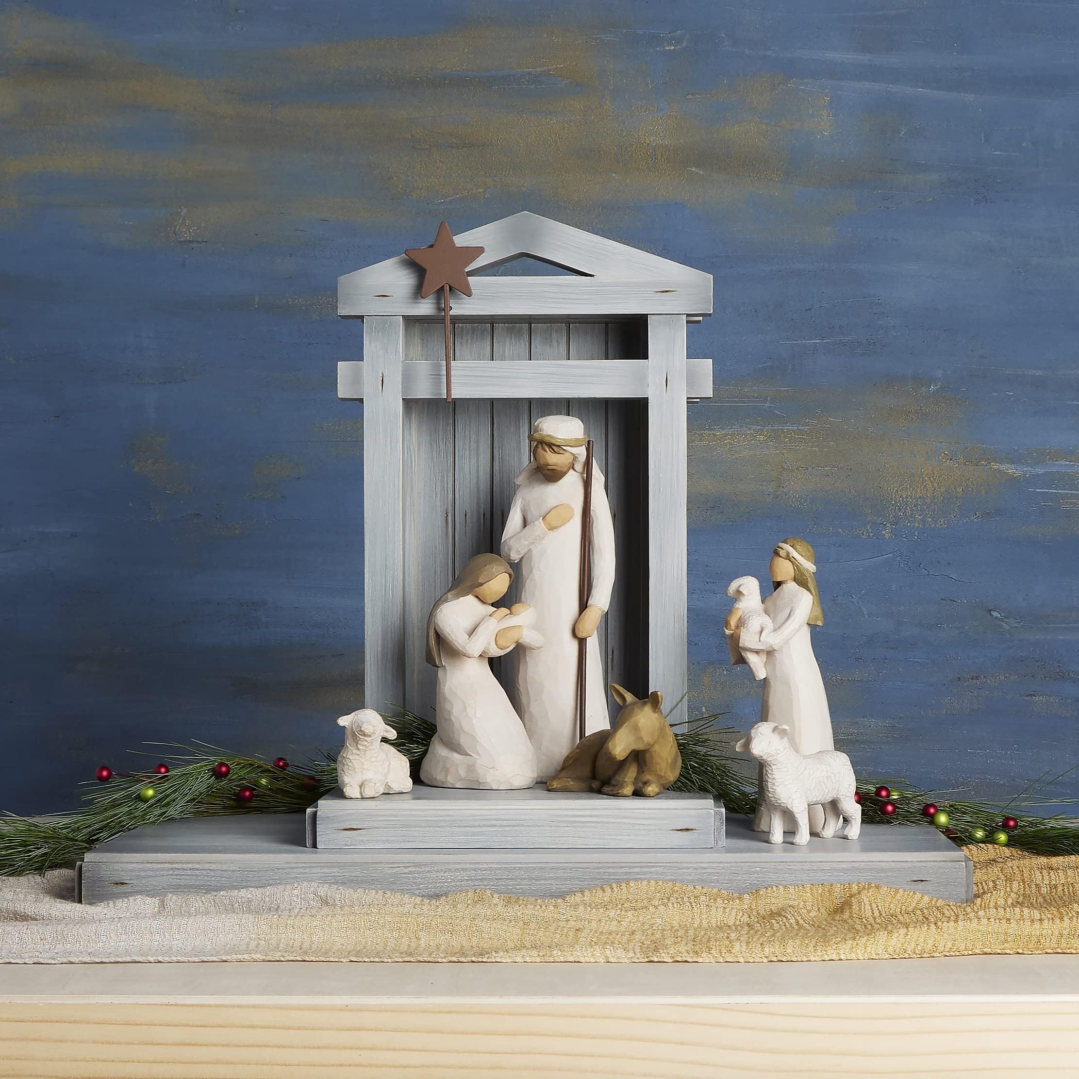 Willow Tree Krippe Deluxe Starterfiguren Plus Krippe 7-teilig