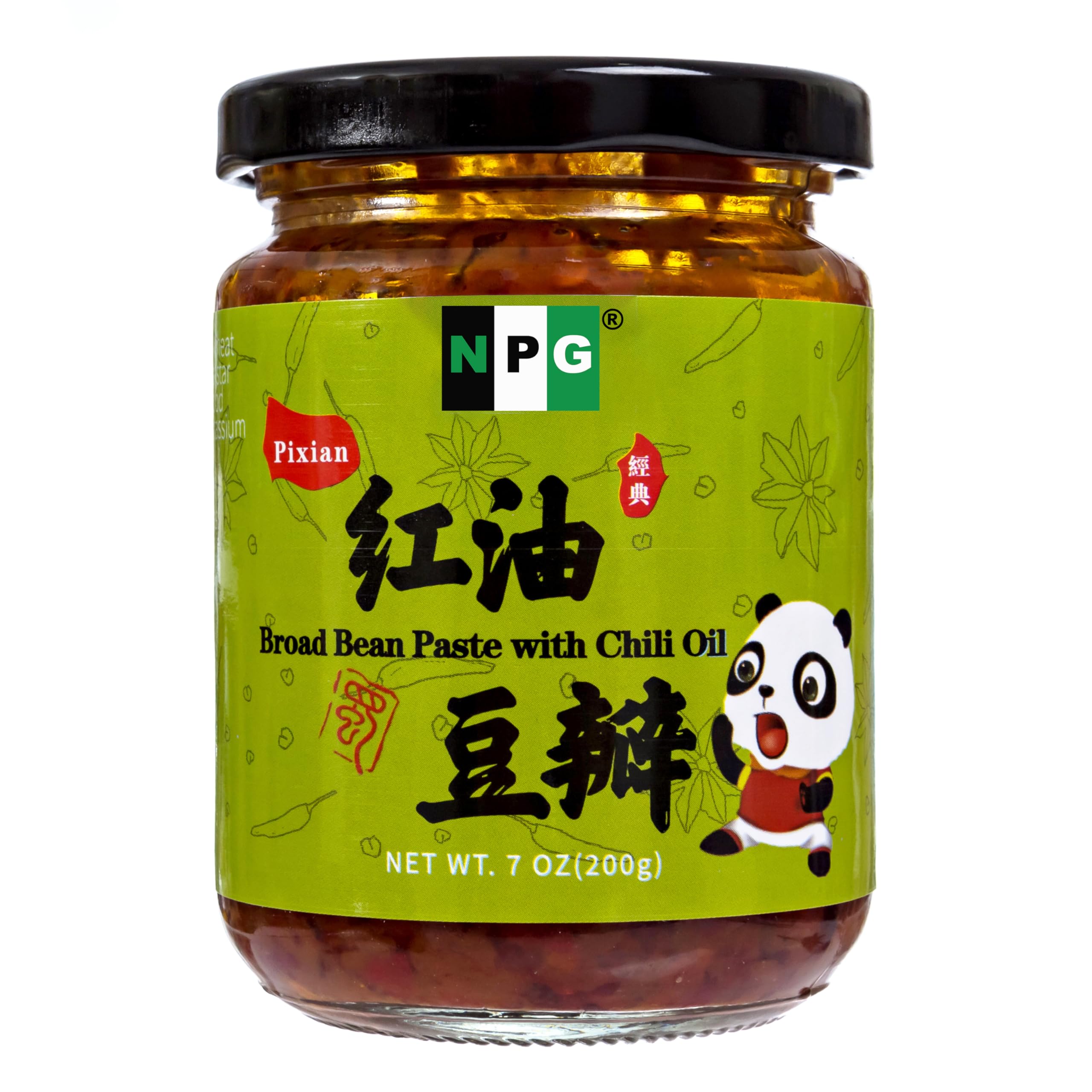 NPG Premium Sichuan Pixian Broad Bean Chili Paste with Red Chili Oil 7 Oz, Salty Fermented Hongyou Doubanjiang, Authentic Ingredient for Hotpots, Mapo Tofu, and Flavorful Sichuan Cuisine