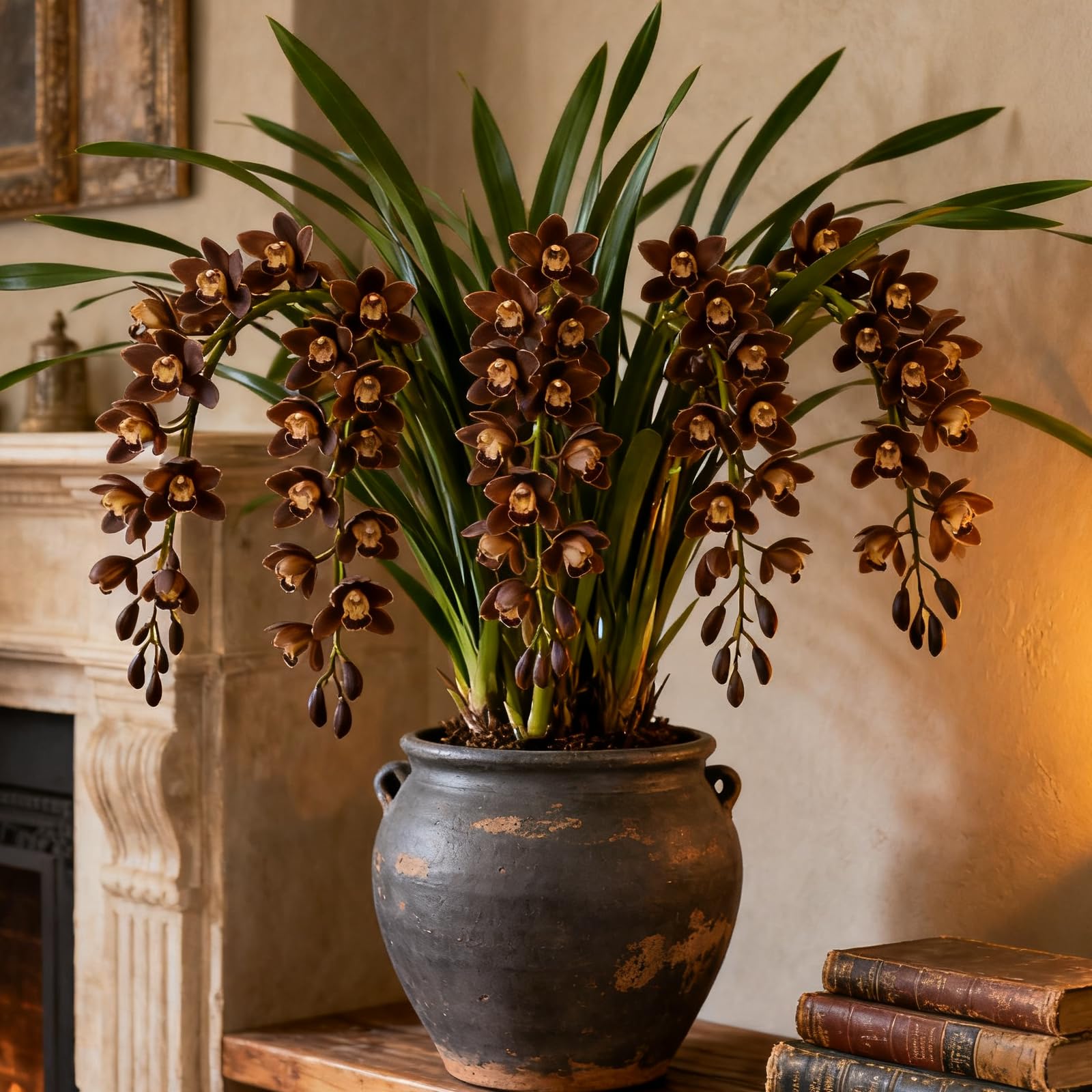 Hardy Cymbidium Bulbs & Outdoor Cymbidium Orchid Plants – Well-Suited for Balcony Settings, Creating Excellent Display-10 Rhizome-F