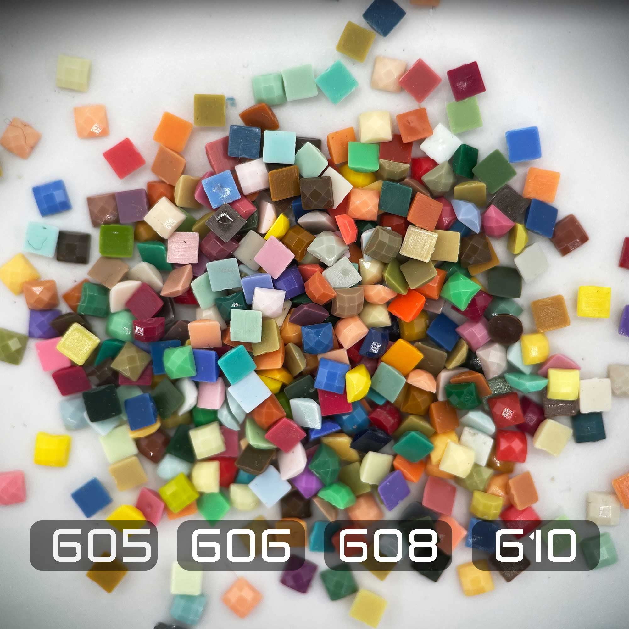 Diamonds Painting Accessories,Replacement for Missing Square Drills 605 606 608 610,Rhinestone Resin Diamond Drill,4 Colors Beads Gems Stones,3500pcs per Color