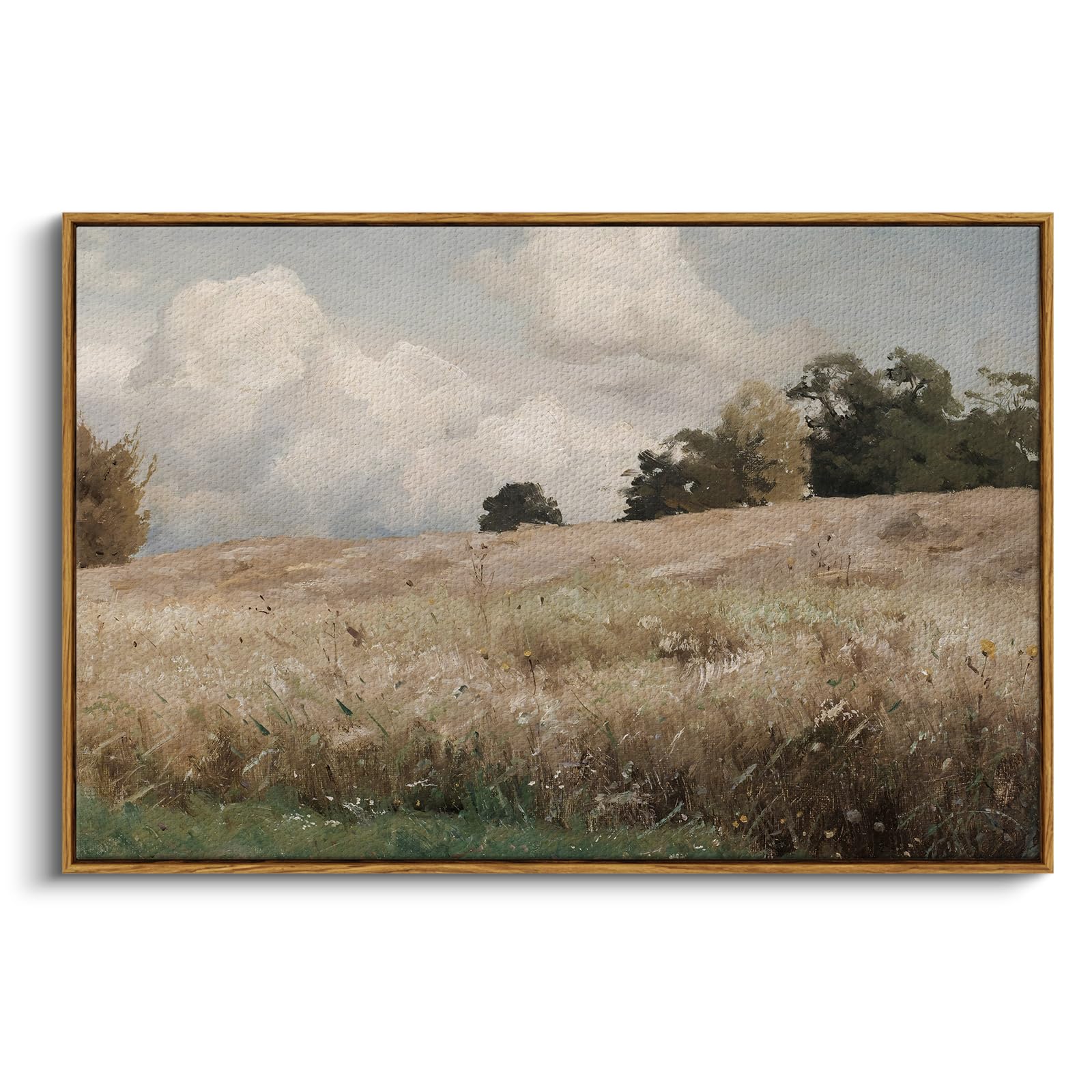 InSimSea Framed Canvas Wall Art, Meadow with Flowers Painting, Landscape for Living Room, Bedroom, Home, Bathroom Decor, 8x10 — view 230