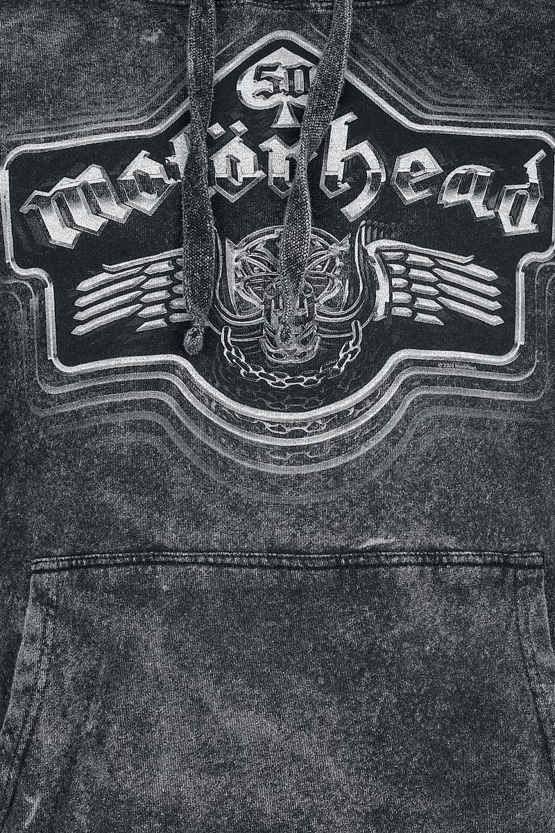 Motörhead Chrome Wings Herren Kapuzenpullover Dunkelgrau Regular