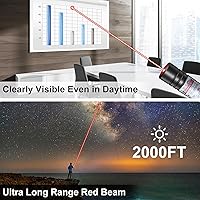 Vista 6 de MEUSNO Puntero láser, puntero láser de alta potencia, puntero láser rojo recargable de alta potencia para presentaciones al aire libre, gato, perro