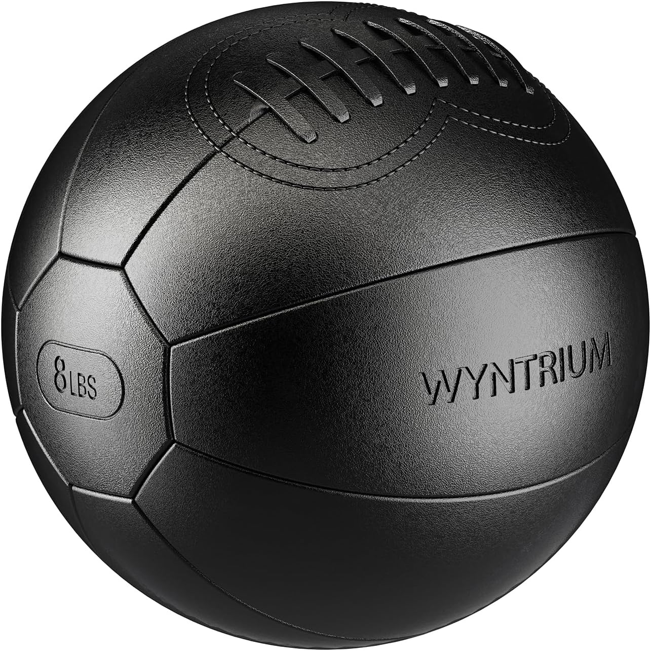 Weighted Medicine Ball 8lb, Wall Ball, Soft Leather Medicine Balls for Exercise with Grip Enough for Core Strength Training, Balance, Recovery and Full-Body Workout, Black