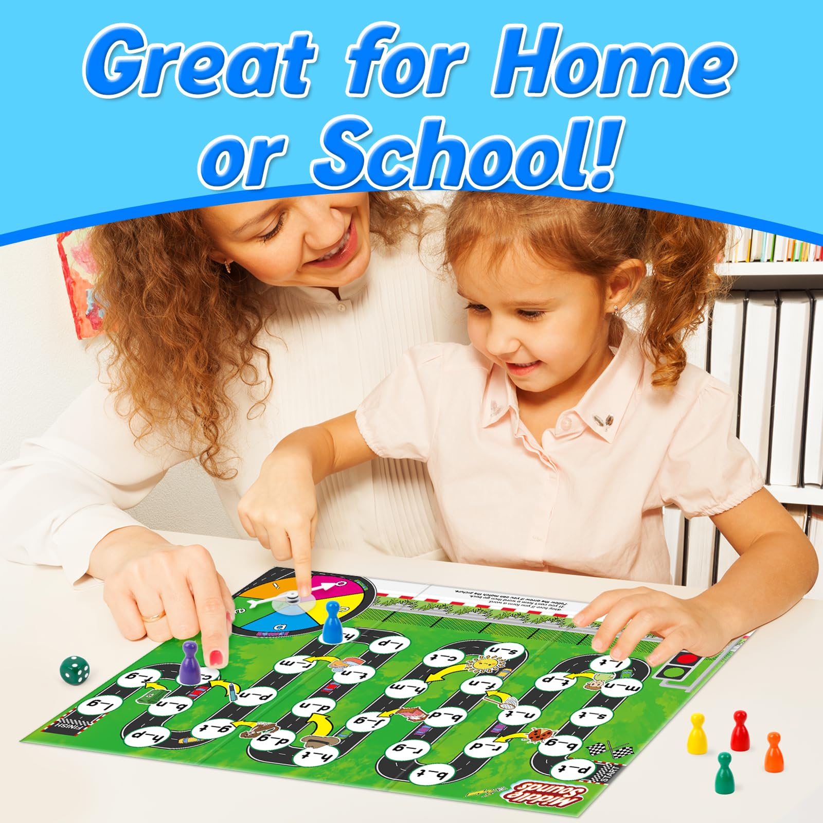 Juegos de mesa de fonética para niños, aprendizaje educativo CVC y CVCC juegos de mesa para niños y niñas, juegos de palabras de lectura y ortografía de 4, 5 y 6 años, juegos familiares para 8