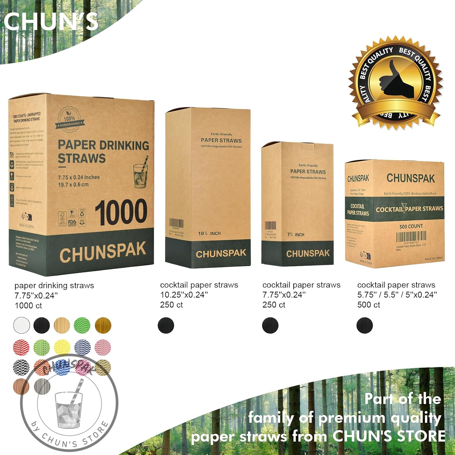 7.75'' Disposable Paper Drinking Straws Bulk, Black and White Striped - Unwrapped, Pack of 1000 - Image 5