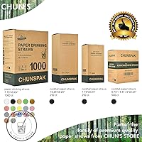 Vista 5 de [1000 unidades] Pajitas de papel de bambú verde para beber, 7.75 x 0.24 pulgadas, 100% biodegradables