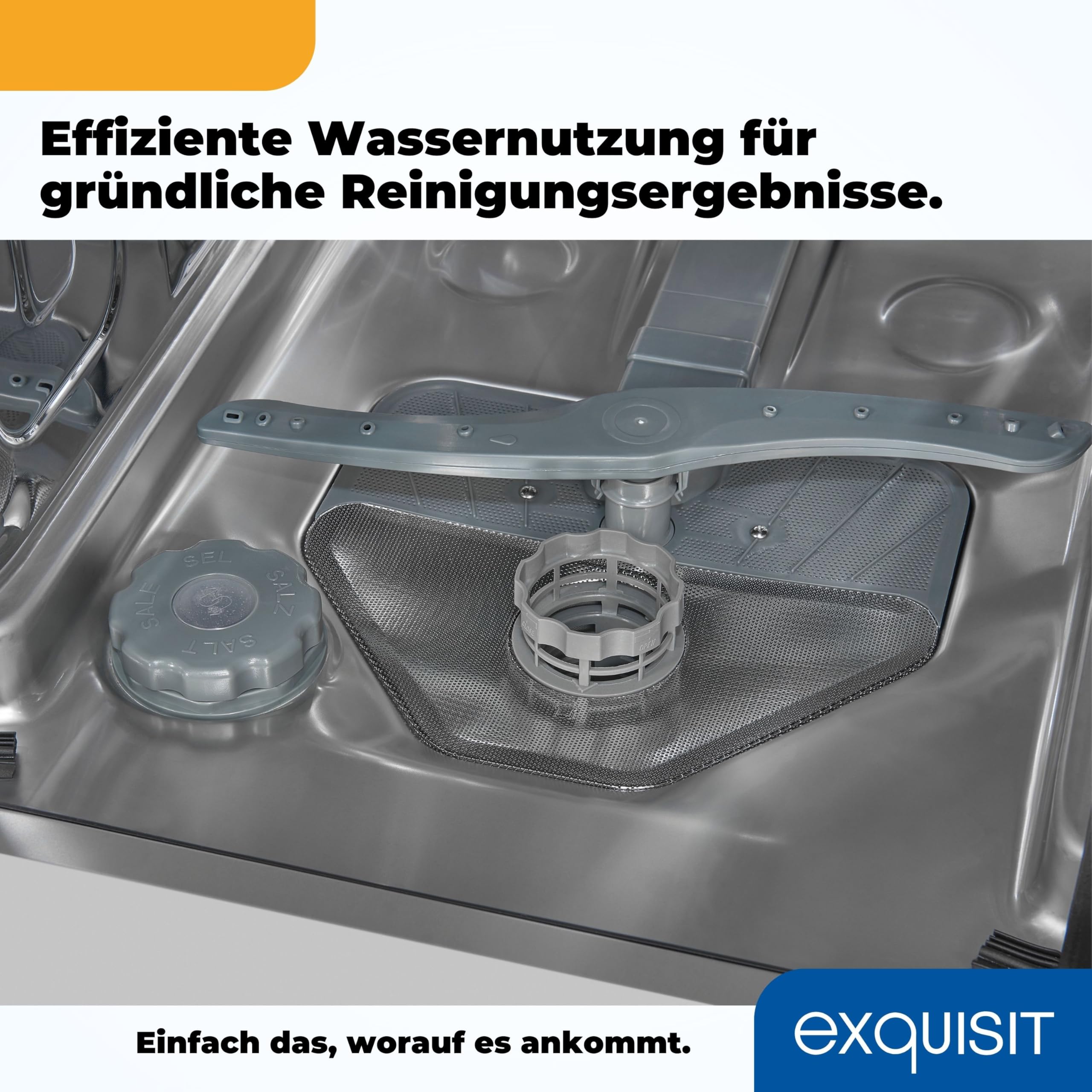 Exquisit EGSP1009-E-030E Einbaugeschirrspüler vollintegriert 45 cm 9 Maßgedecke silber Energieklasse E