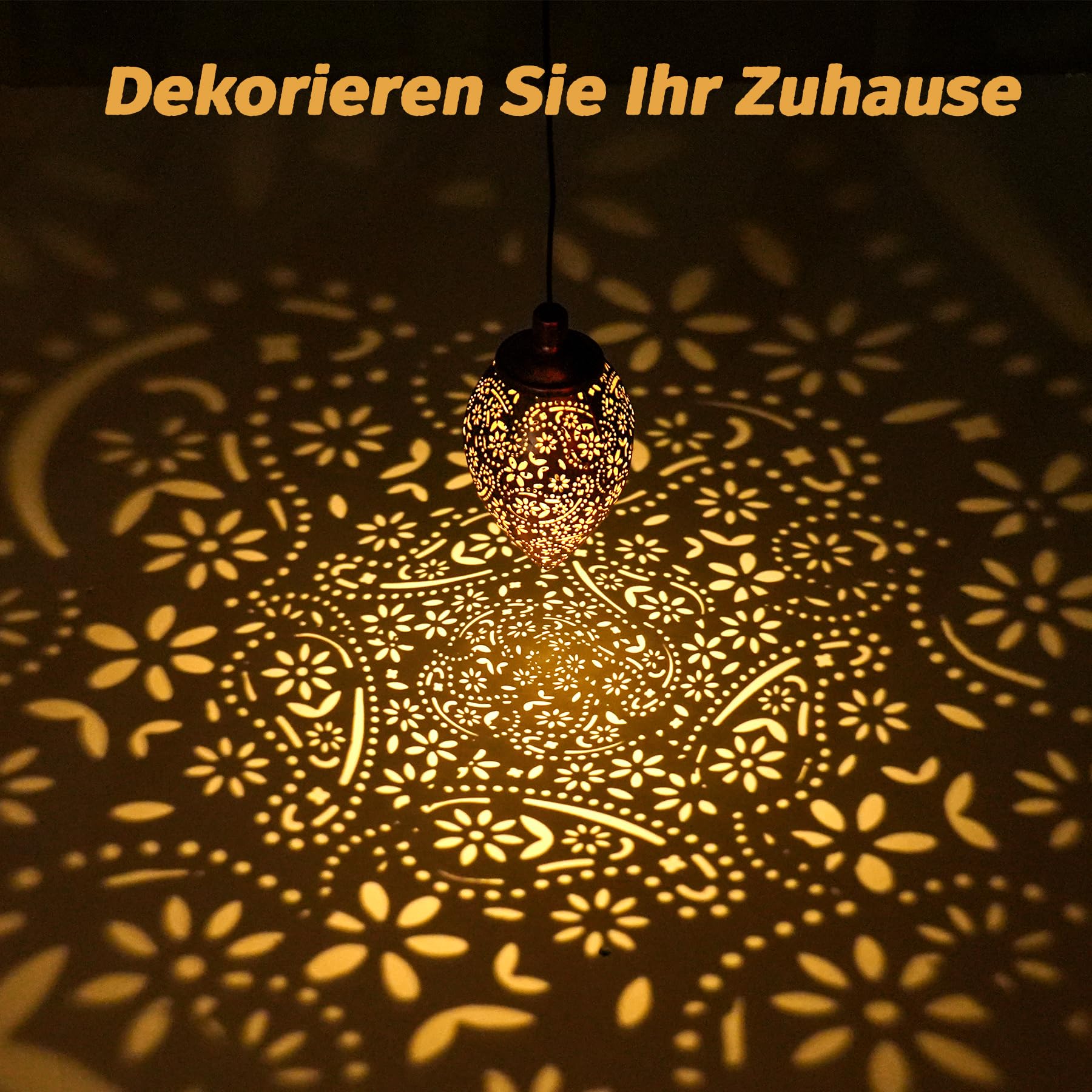 Görvitor Solarlaterne für Außen 4 Stück, Hängend Solar Laternen für Draußen mit IP65 Wasserdicht, Paisley Solarlampen für Außen für Outdoor Gartendeko Gehweg Patio Weihnachten Geschenke