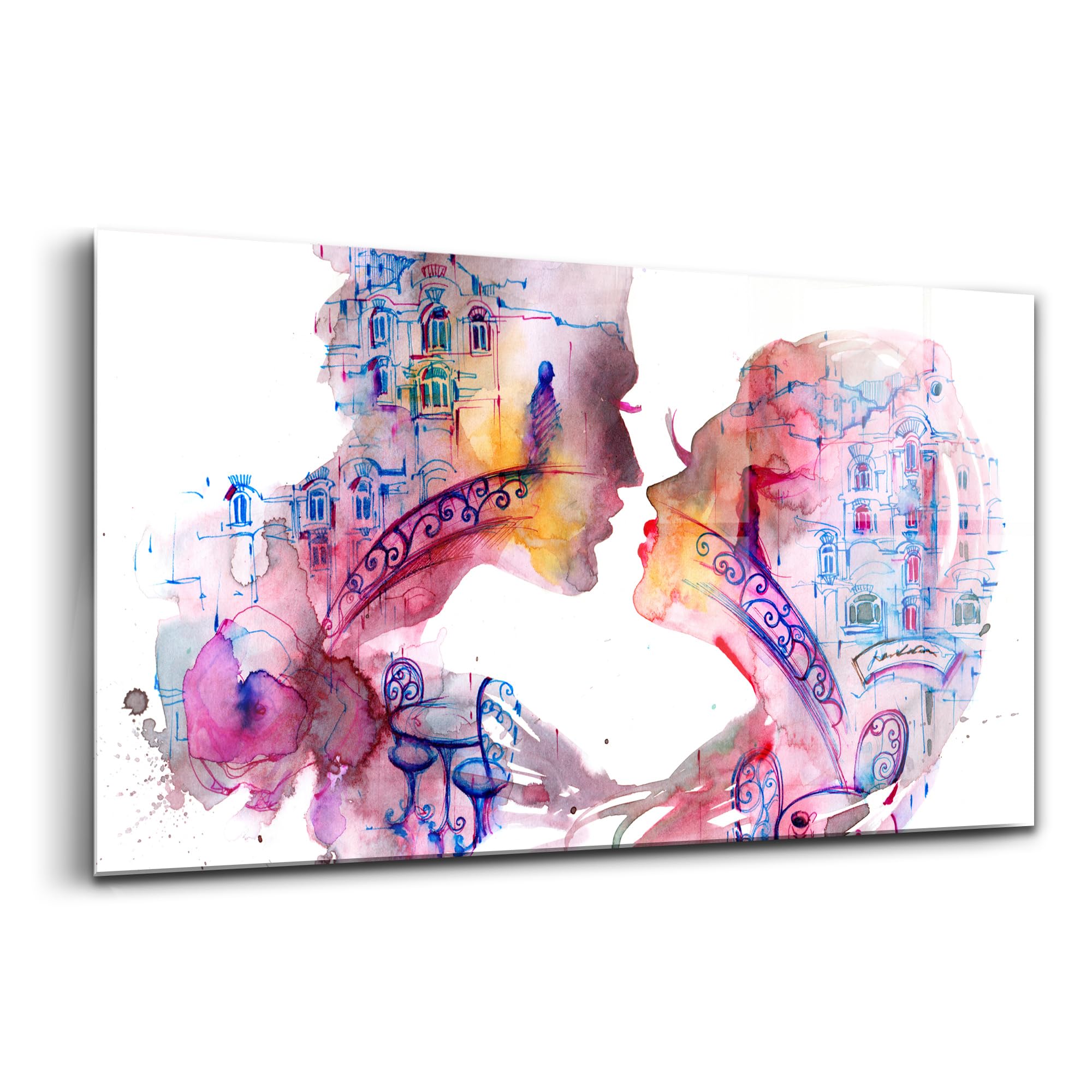 Décoration murale verre coloré 120x60cm design tableau abstrait