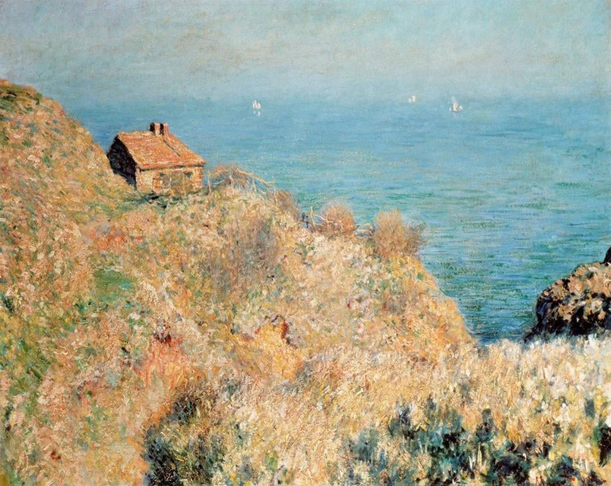 SERENDIPITP Vintage Wall Art Canvas Nordic Poster Canvas Print Picture The Fisherman's Varengeville by Claude Monet Wall Art Poster for Home Decor 60x90cm