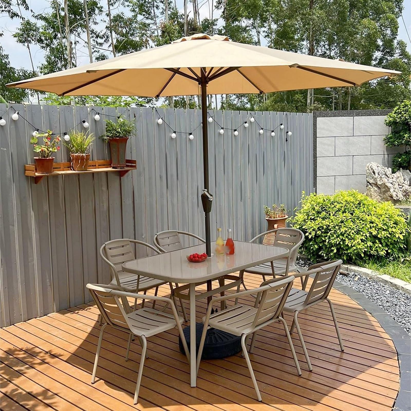 Zewnętrzny parasol tarasowy, zapasowy baldachim 200-350 cm na żebra 6/8 - tkanina parasola przeciwsłonecznego do ogrodu, na plażę, basen, targ i podwórko