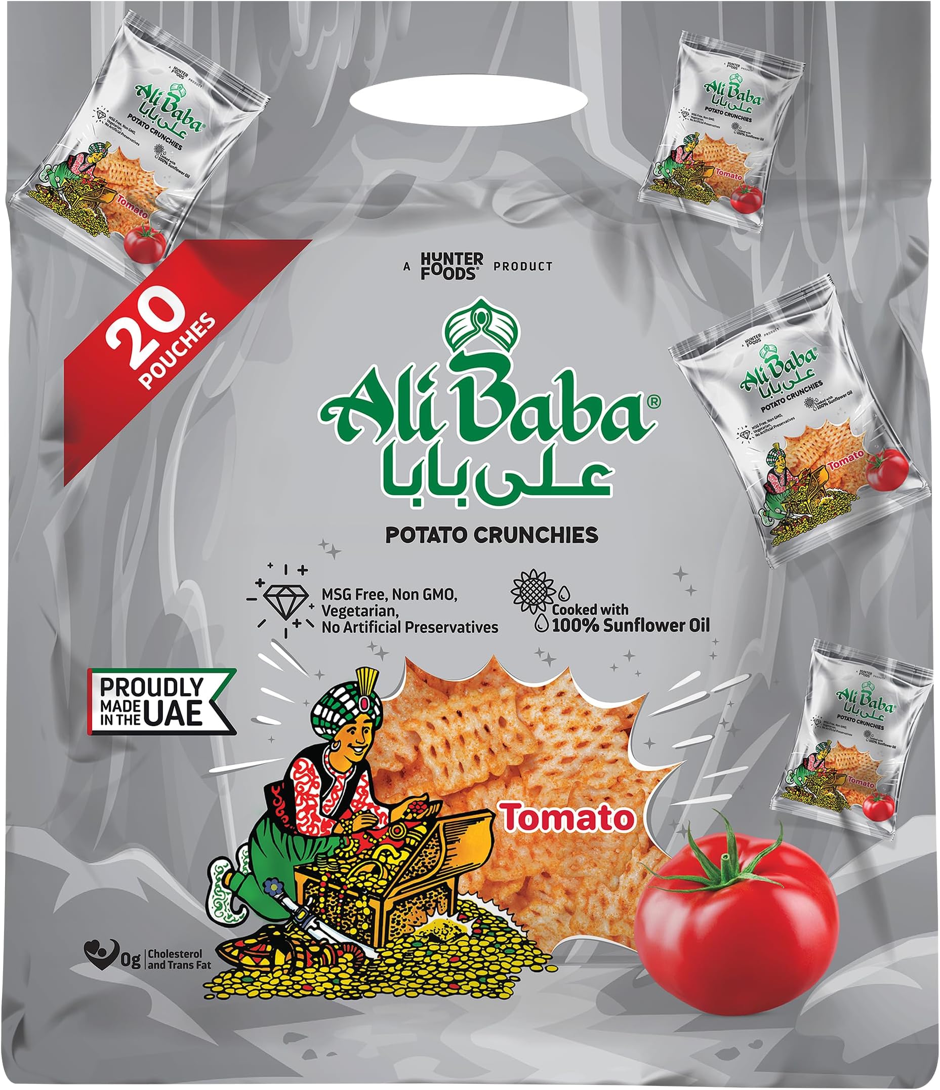 Ali Baba Potato Crunchies - Tomato 15g, Pack of 20