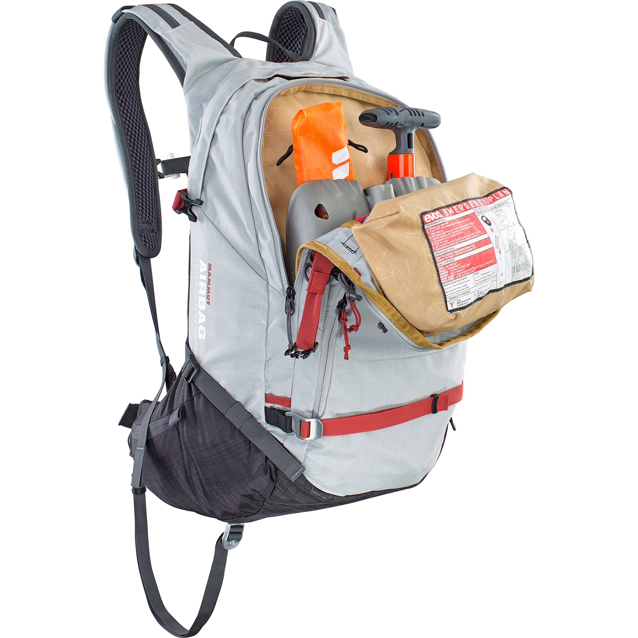 EVOC LINE R.A.S. 30 sac à dos compatible avec l'airbag d'avalanche, sac à dos backcountry (BODY HUGGING, compartiment d'avalanche, TECHNOLOGIE MAMMUT AIRBAG), argent/gris carbone chiné
