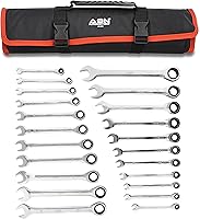 Vista 1 de ABN Juego de llaves de trinquete métricas y estándar Juego de llaves de trinquete combinadas de 22 piezas SAE 14 a 34 pulgadas y métricas de 6 a