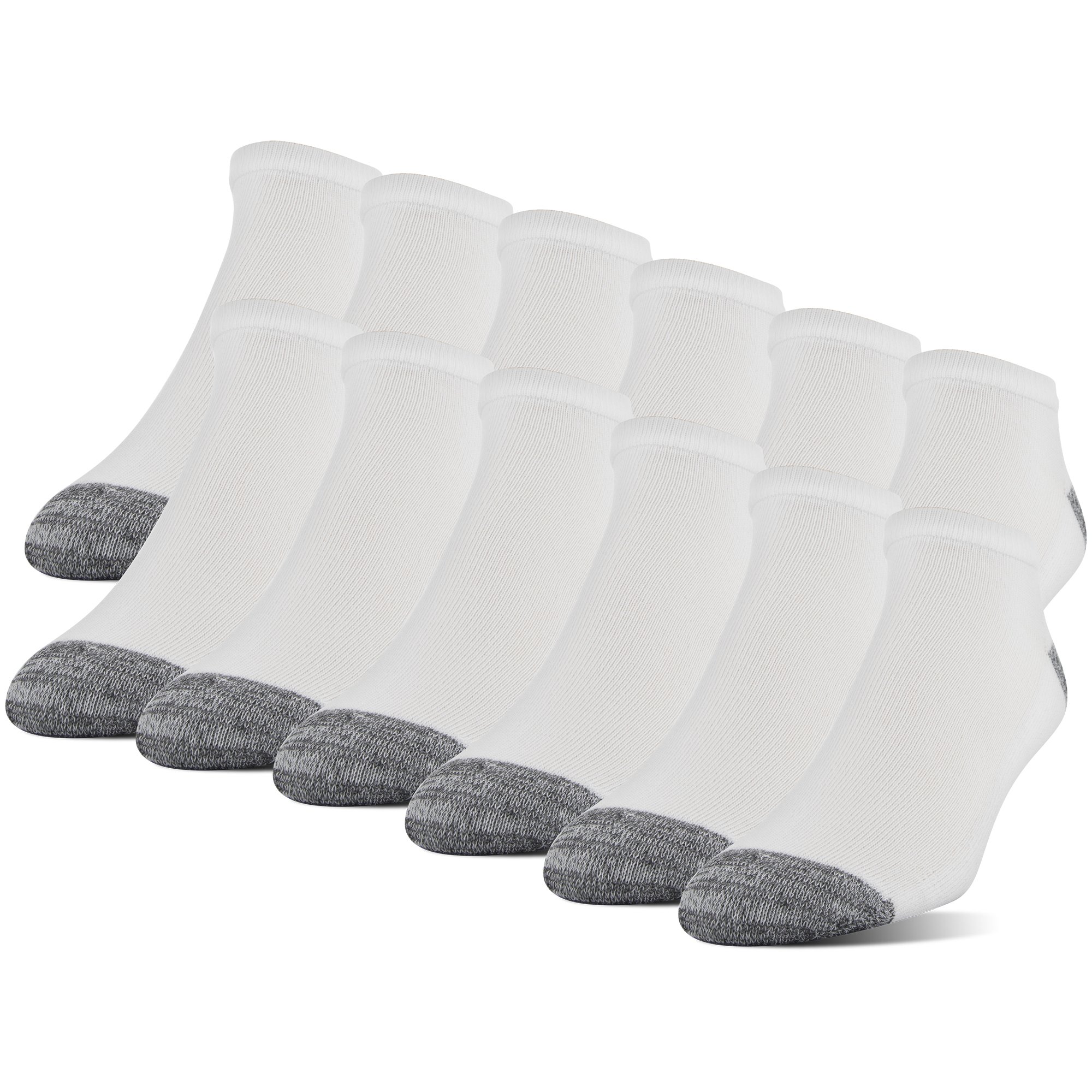 Men's Polyester Half Cushion No Show Socks, 12-pack