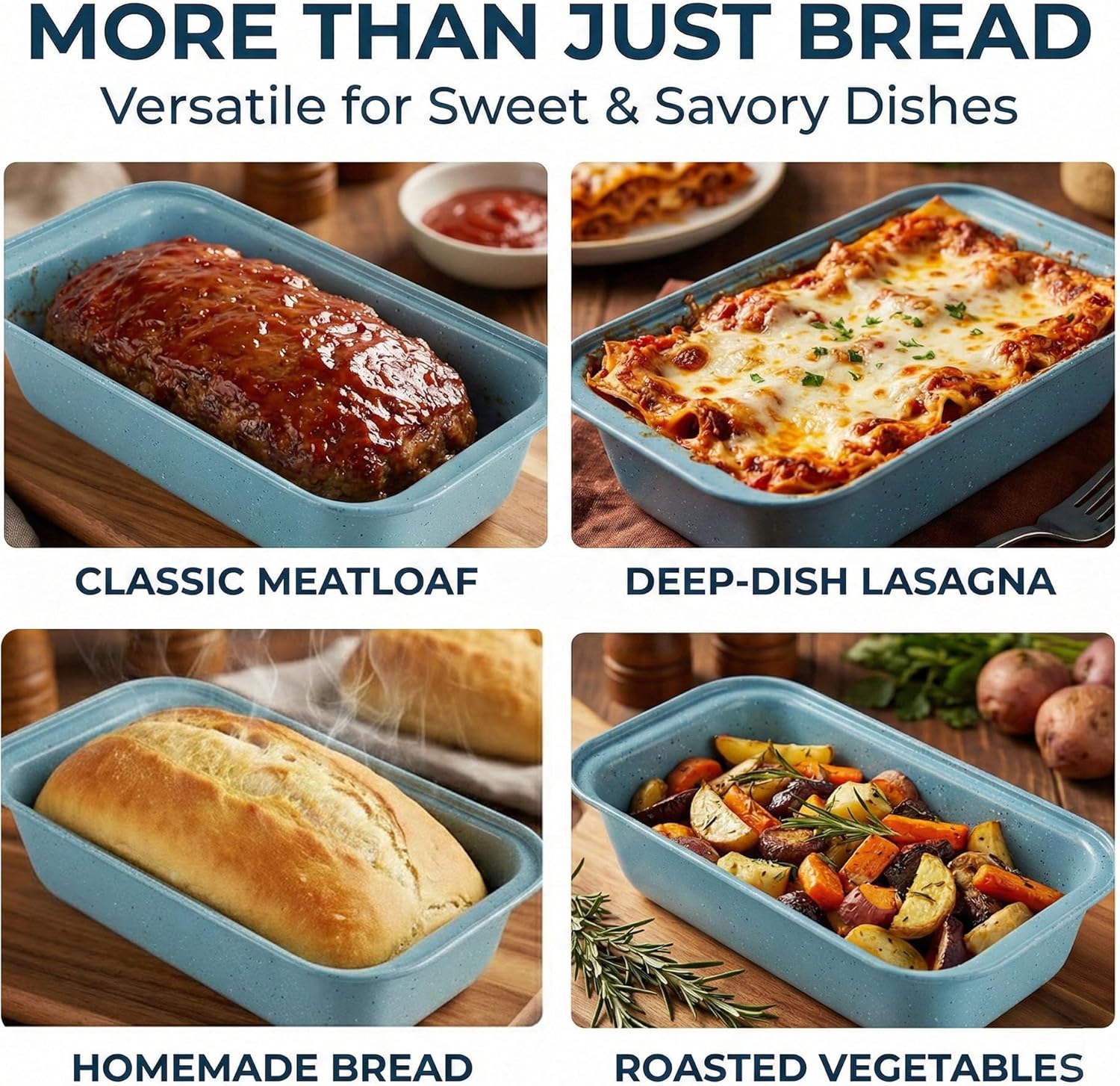 3-Piece Nonstick Loaf Pan, 9x5 Inch Carbon Steel Bread Pans for Baking Homemade Cakes & Sourdough, 450°F Oven Safe Professional Bakeware for Easy Release & Cleaning - Image 6