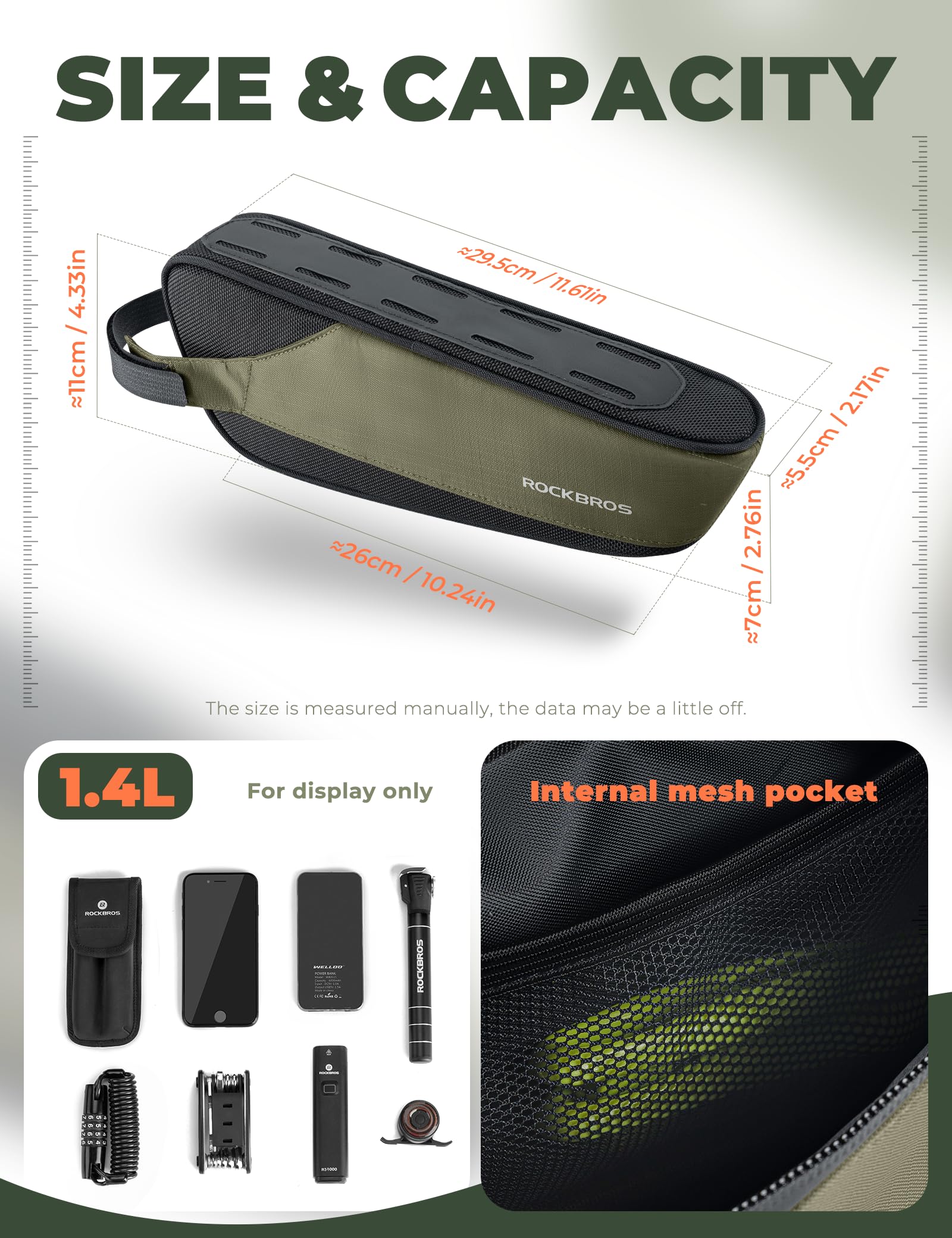 Borsa Da Sella Bici Impermeabile 3L ROCKBROS - Con Strisce Riflettenti Per MTB E Bici Da Corsa - Foto 2