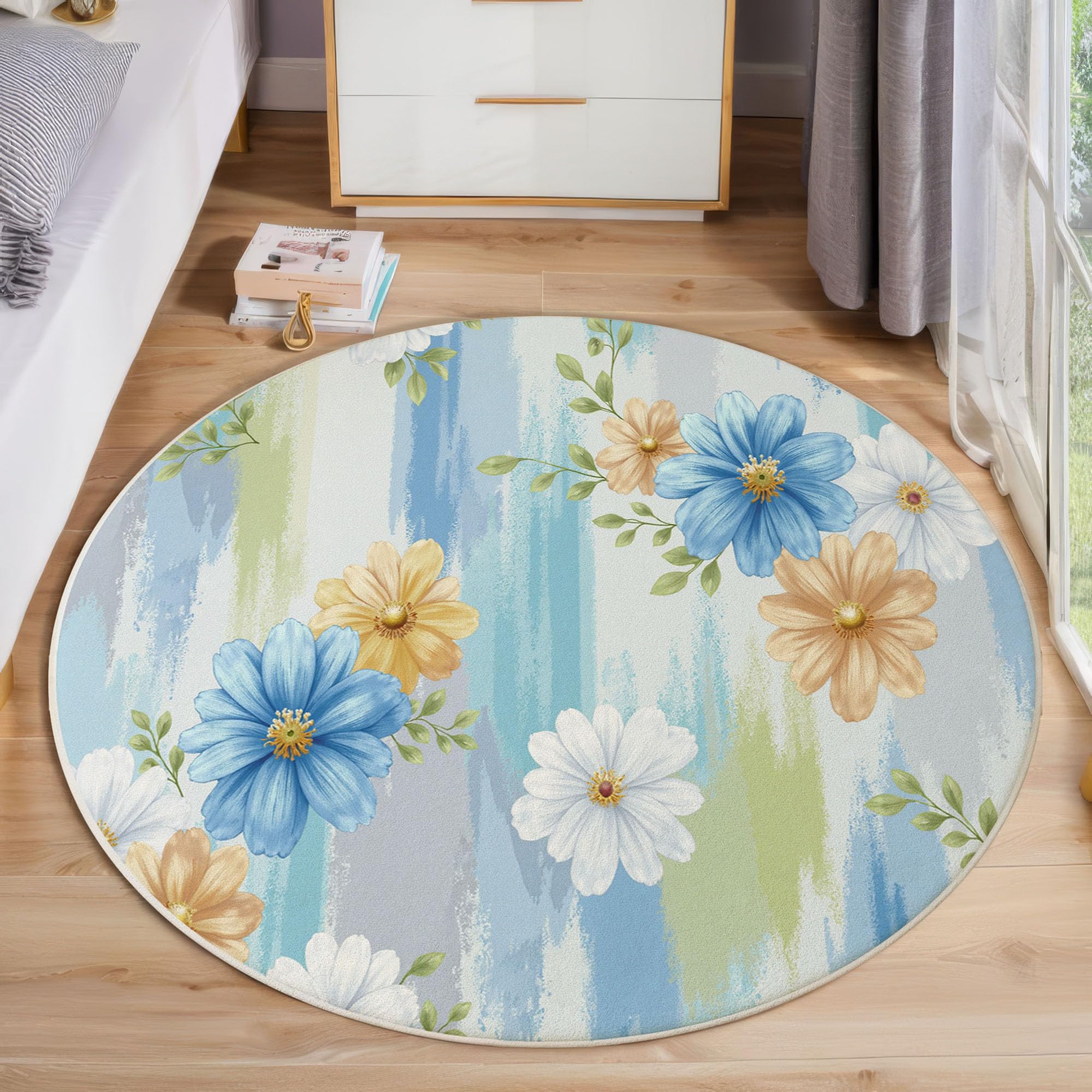 Tapis rond floral de salon et cuisine pour sublimer votre décoration intérieure