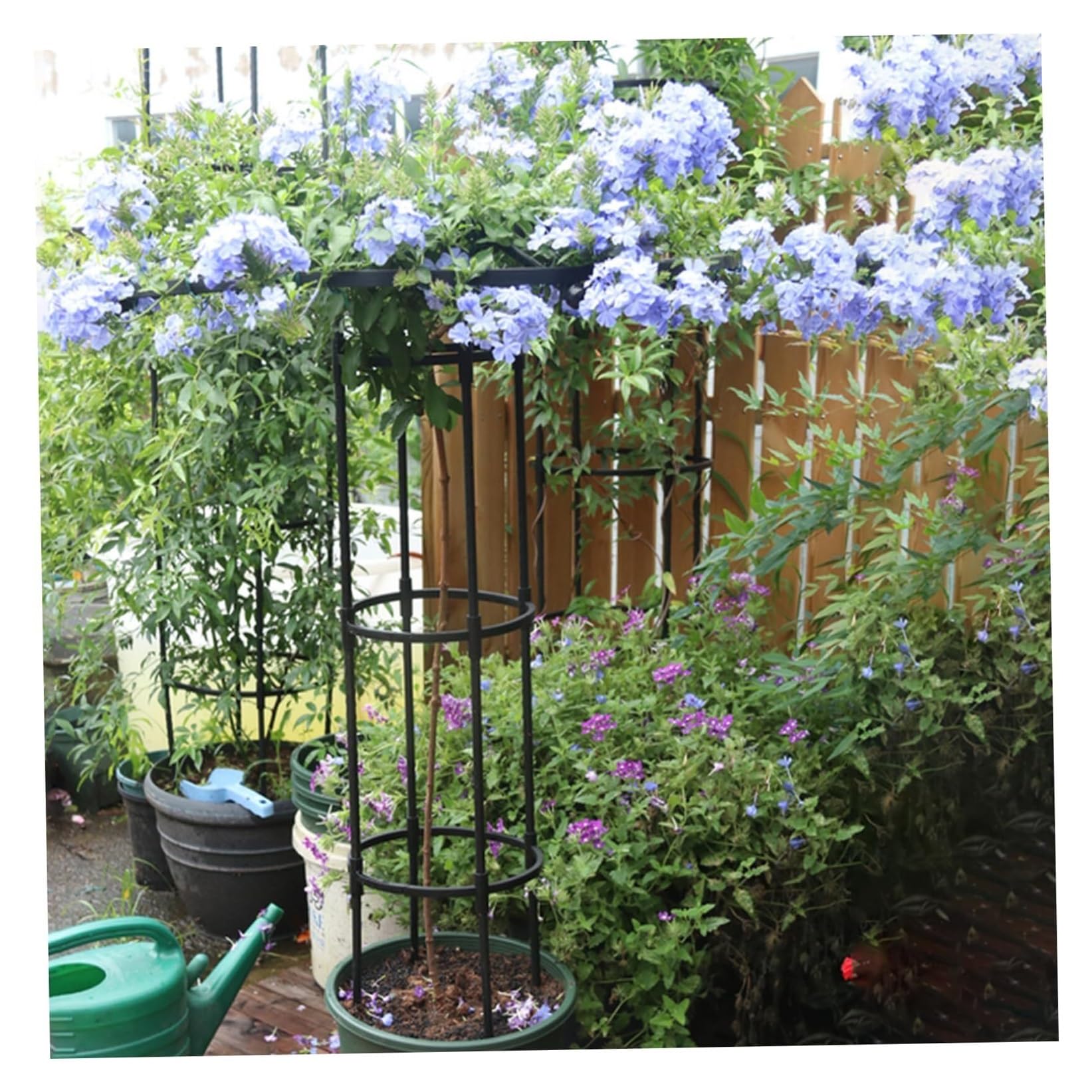 Treillis Obélisque De Jardin En Métal Noir - Support Pour Plantes Grimpantes, 3 Couches, Facile à Assembler, Pour Rosiers, Lierre, Clématites