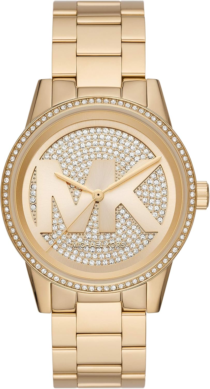 Michael Kors Women's Ritz Quartz Watch with Stainless Steel Strap, Gold, 20 (Model: MK6862)