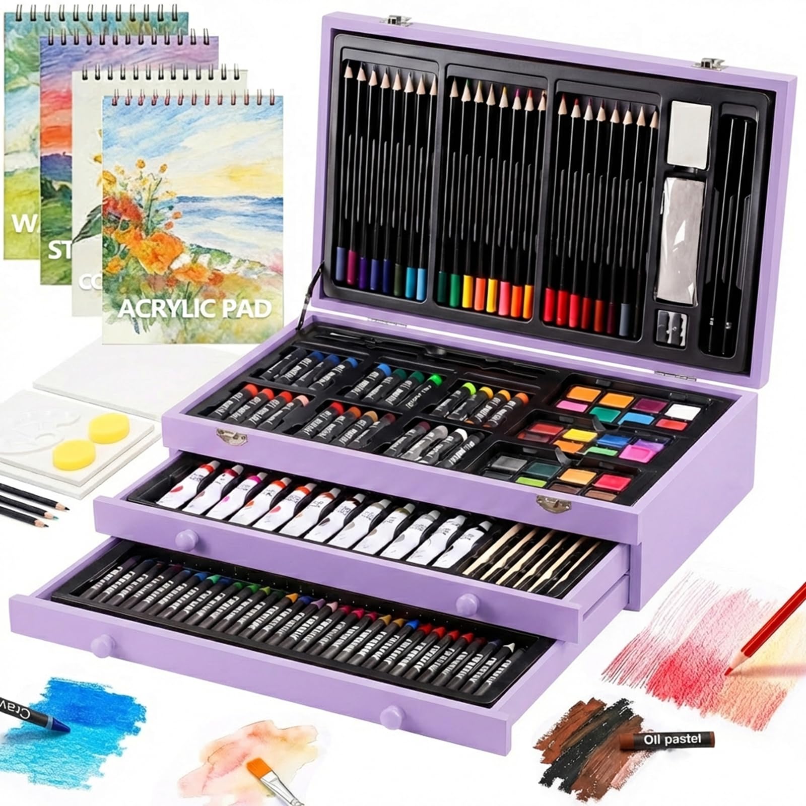 Amazon.com: 194 Piece Deluxe Art Set, Painting Drawing Art