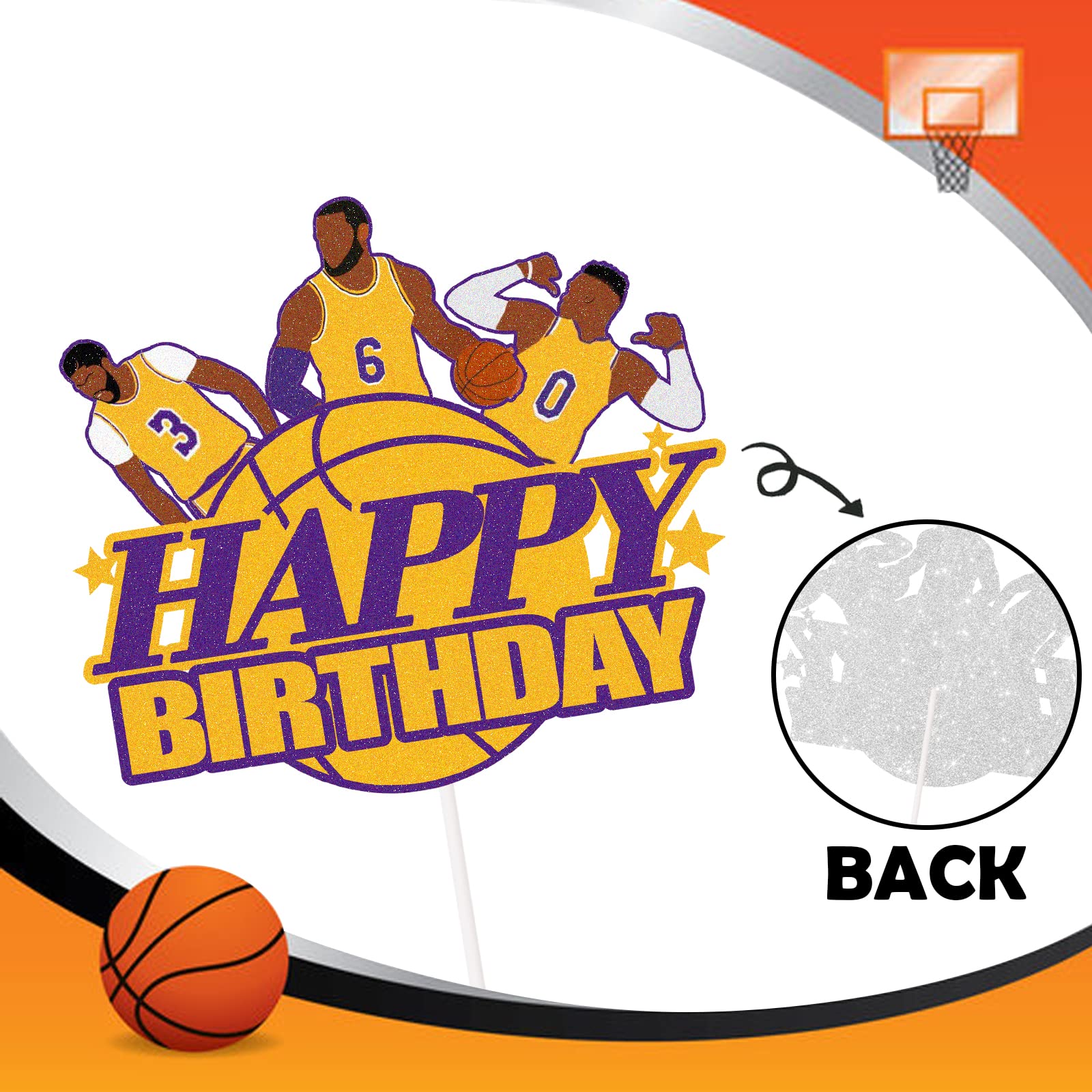 Amazon.com: Basketball Happy Birthday Cake Topper Basketball Star Themed  Party Supplies Basketball Party Favor for Basketball Fans : Grocery &  Gourmet Food