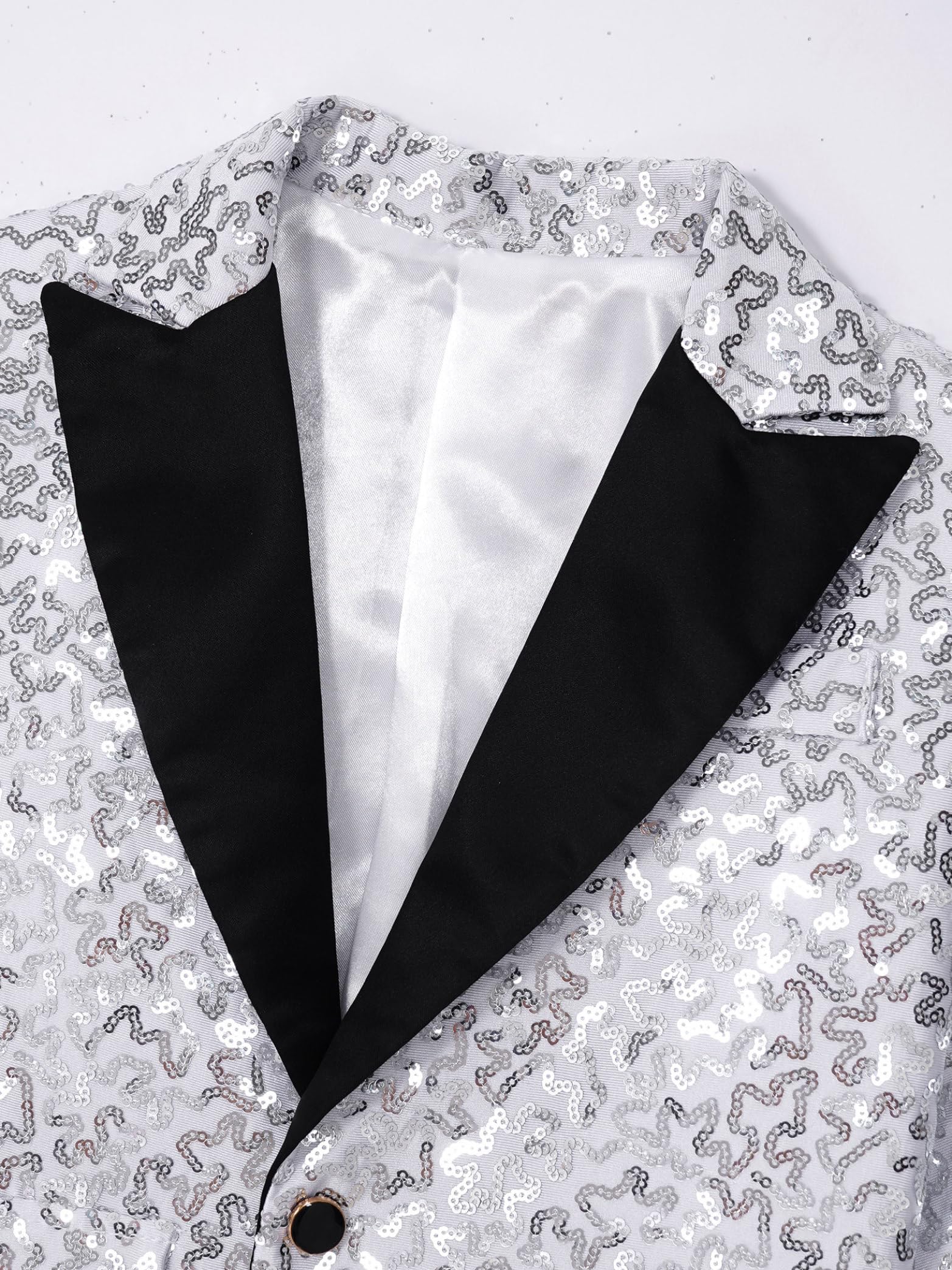 Chaqueta de traje de manga larga para niños con lentejuelas, blazer brillante, festivo para carnaval, fiesta temática