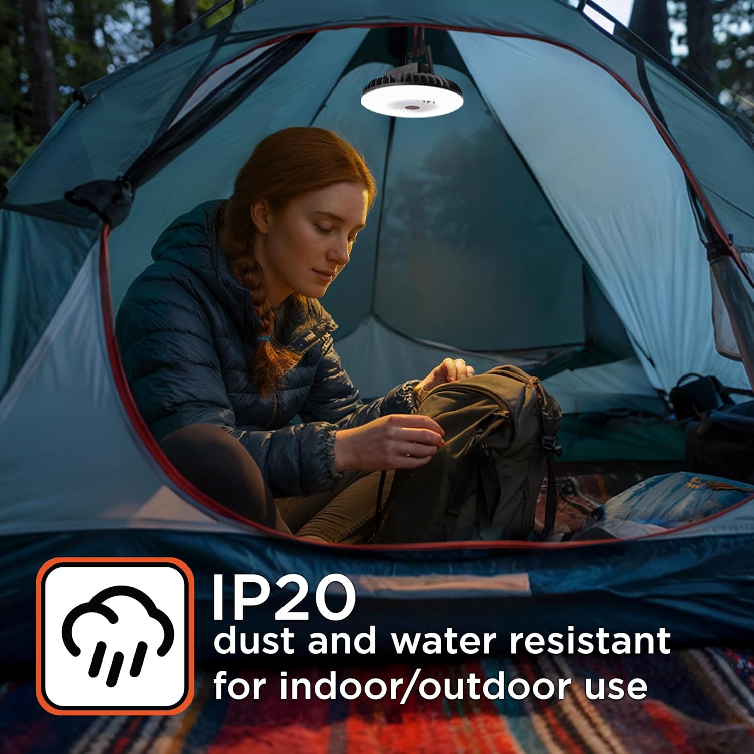 BLACK+DECKER 400LM Utility Fan Light, 3 Brightness Levels & Fan Speeds, USB Rechargeable, Power Bank, Magnetic with Kickstand & Hanging Hook, IP20 Weather-Resistant, Ideal for DIY, Camping, Automotive