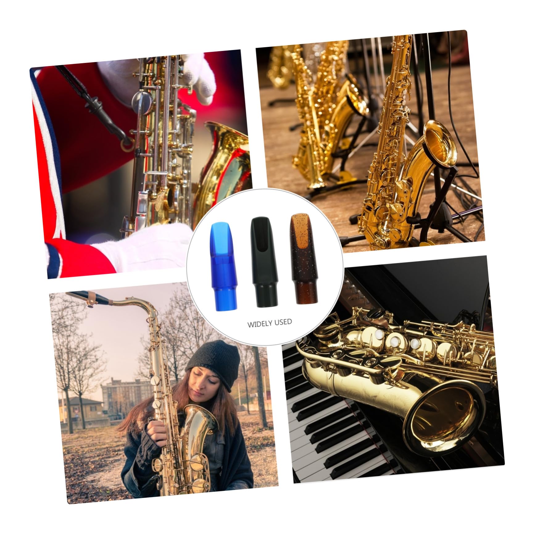 VICASKY Kunststoff Saxophonmundstücke Zufällige Farbe mit Reinem Klang und Reduziertem Atemverlust 3 Stück Praktisches Altsaxophon Zubehör für Einfachen Austausch für Altsaxophon