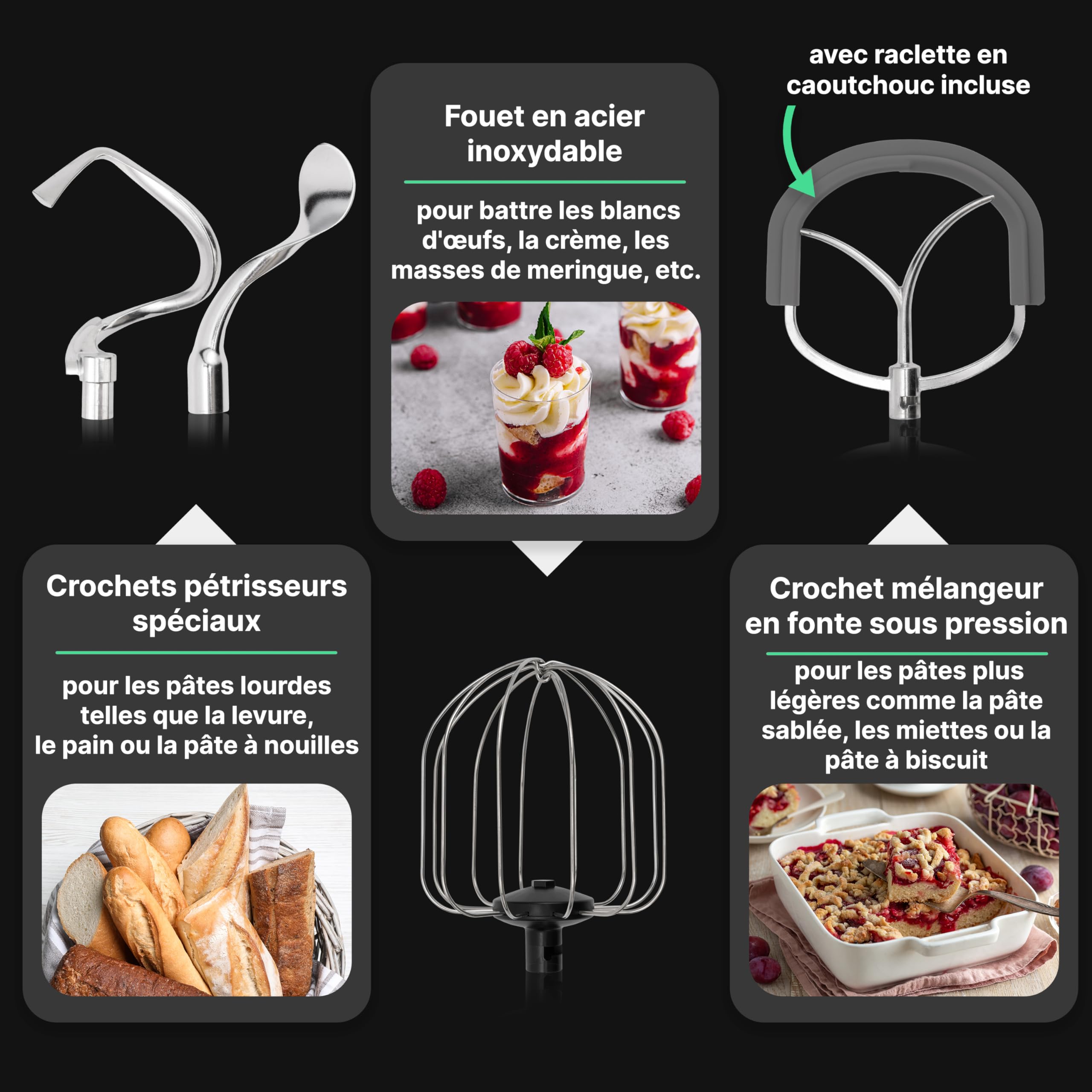 Profi Cook Robot de cuisine avec bol XXL de 12 L | Pétrin avec moteur Longlife Pro de 2500W | Boîte de vitesses en métal et écran LED | Robot culinaire pour jusqu'à 8,5 kg de pâte | PC KM 1254