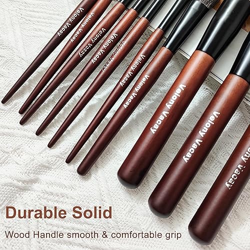 Miniatura 7 de Juego de brochas de maquillaje, 10 brochas de maquillaje profesionales, base de polvo sintético de alta calidad, sombra de ojos, resalte, mezcla de