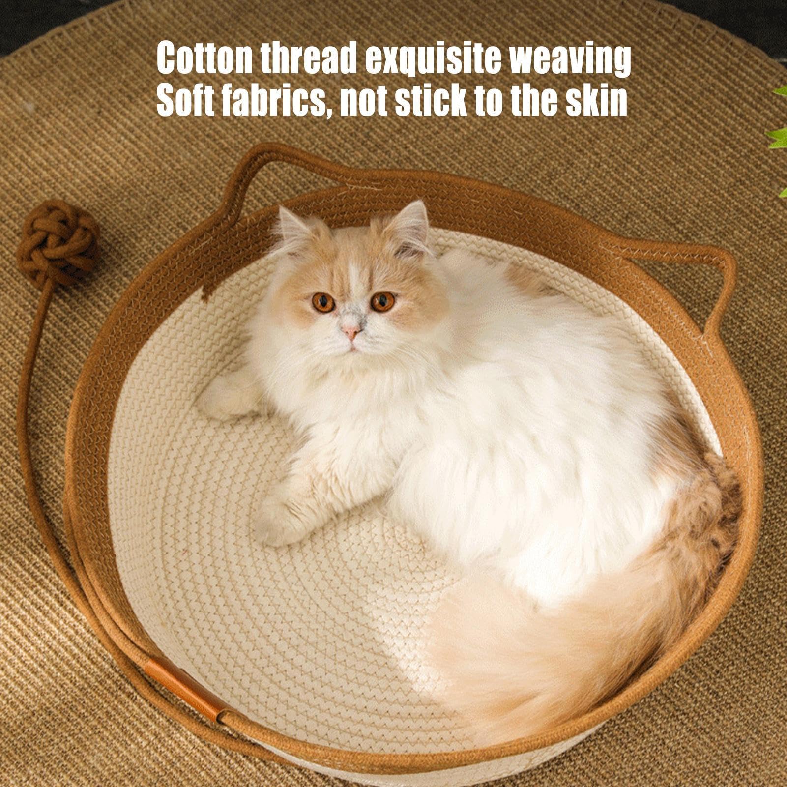 Cesta per gatti | Letto per animali domestici in cotone traspirante – Cuscino in cotone lavabile rimovibile per dormire comodino, comodo riposo