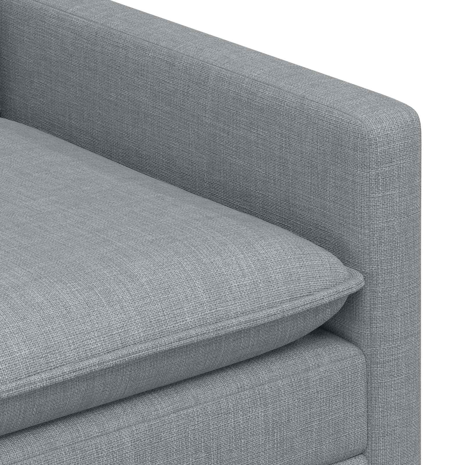 Hothingwell Sofa z tkaniny jasnoszarej 156 cm | Solidna metalowa rama, zdejmowane pokrowce, grube poduszki, płaskie podłokietniki, łatwa pielęgnacja