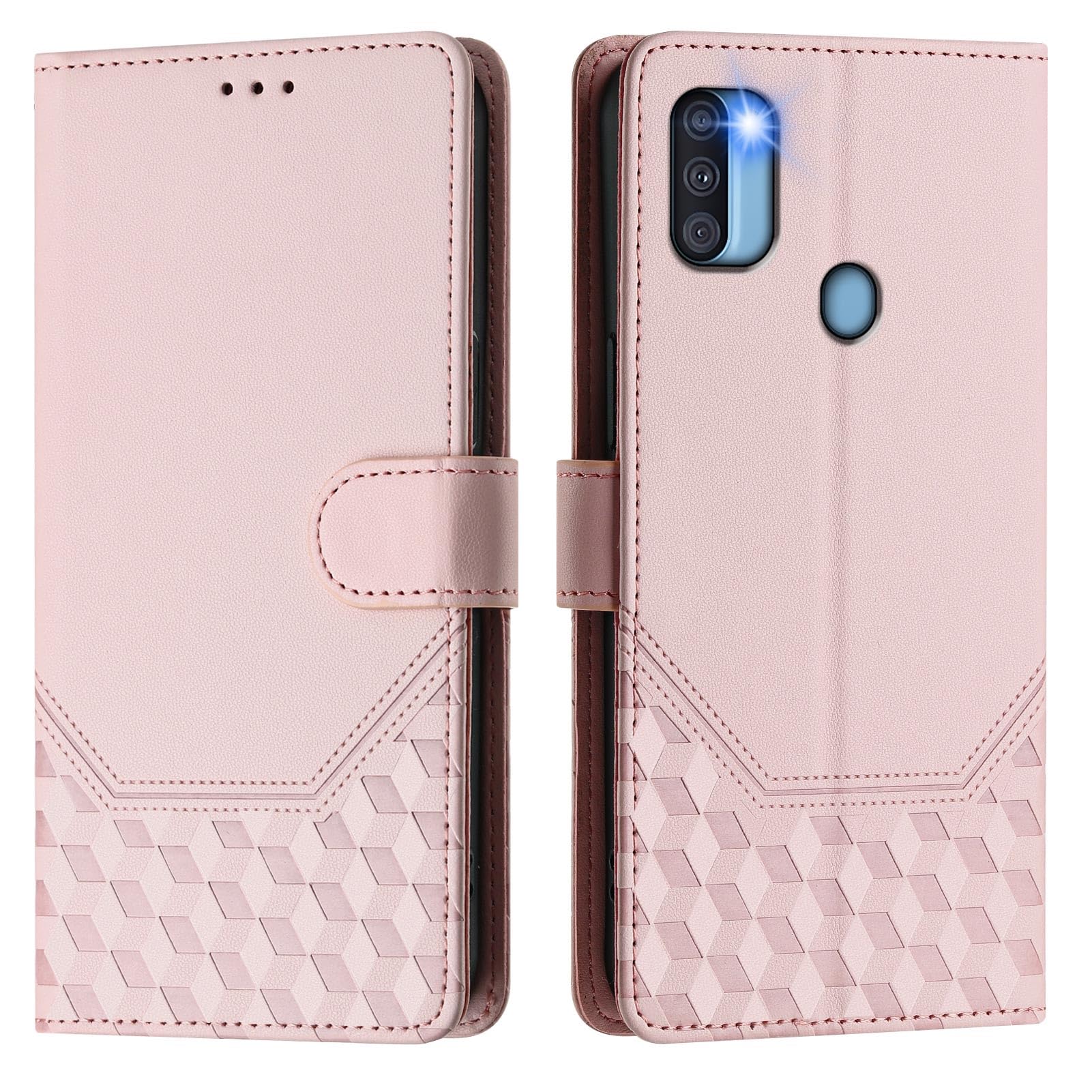 COTDINFOR Wallet Case for Samsung Galaxy A11, Galaxy A11 Case Leather with Credit Card Holders Kickstand Magnetic RFID Blocking Embossing Flip Folio