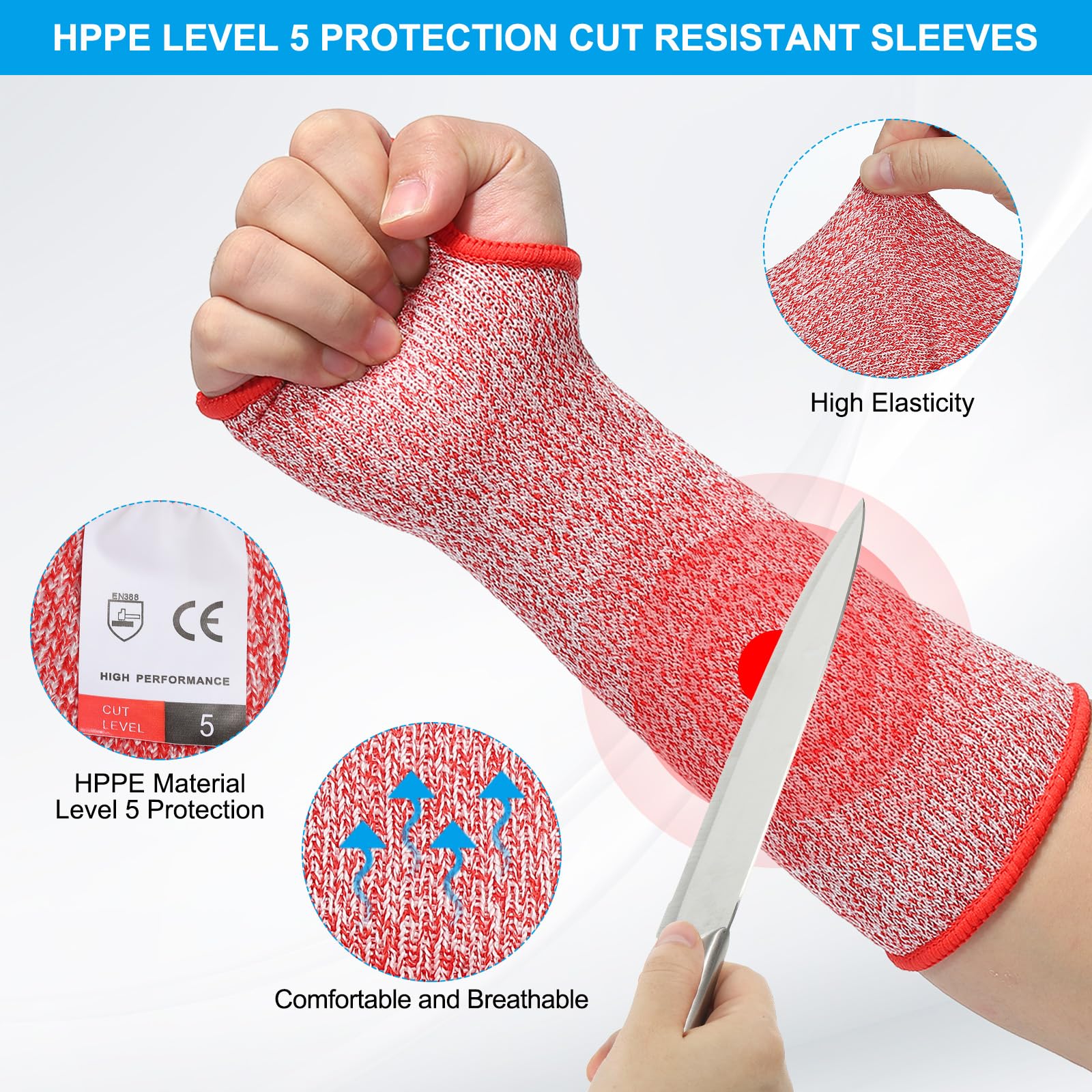 PATIKIL 10 Inch Cut Resistant Sleeve - Image 3